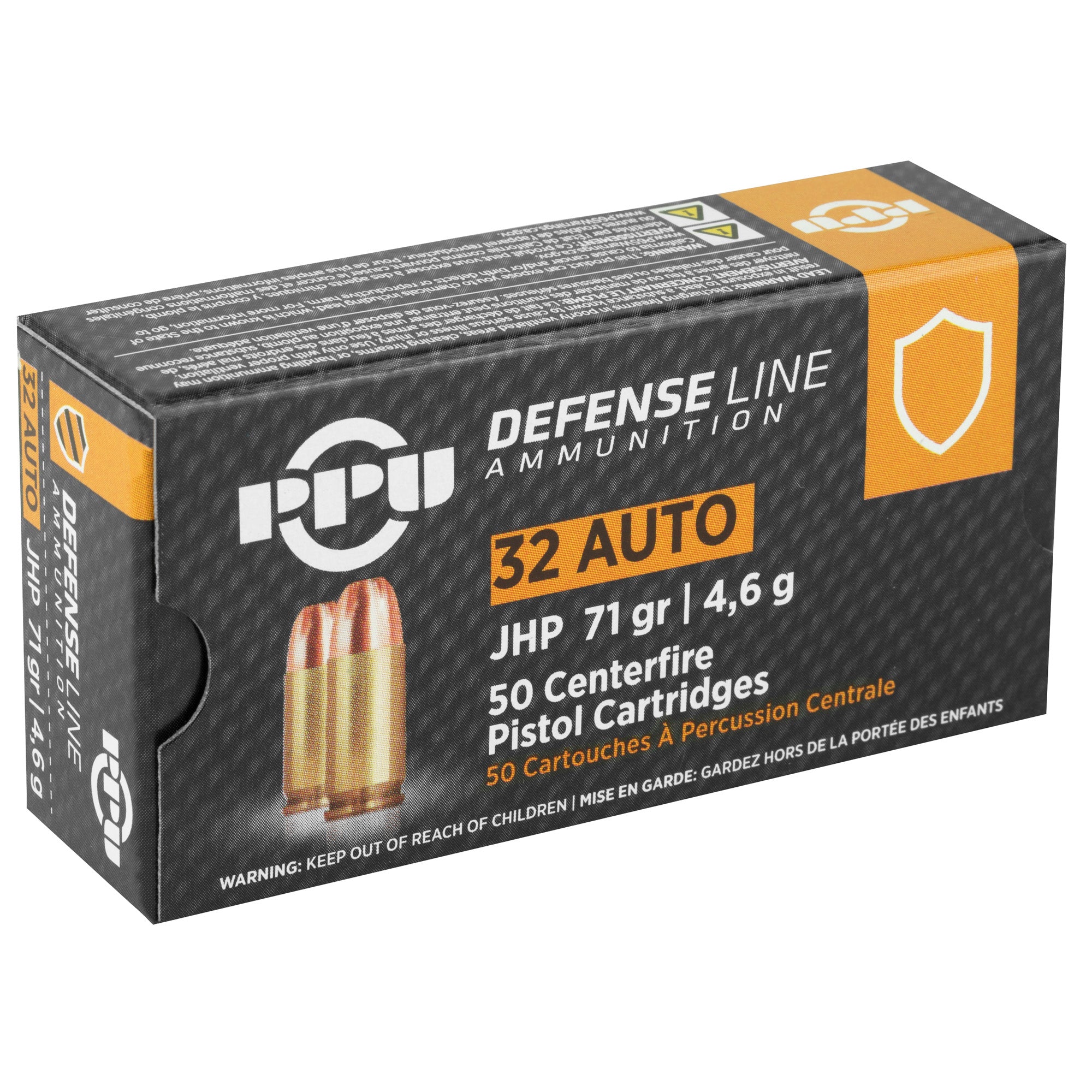 Prvi Partizan PPU 32 ACP Handgun Defense Hollow Point Ammunition - 71 Grain, 50 Rounds per Box