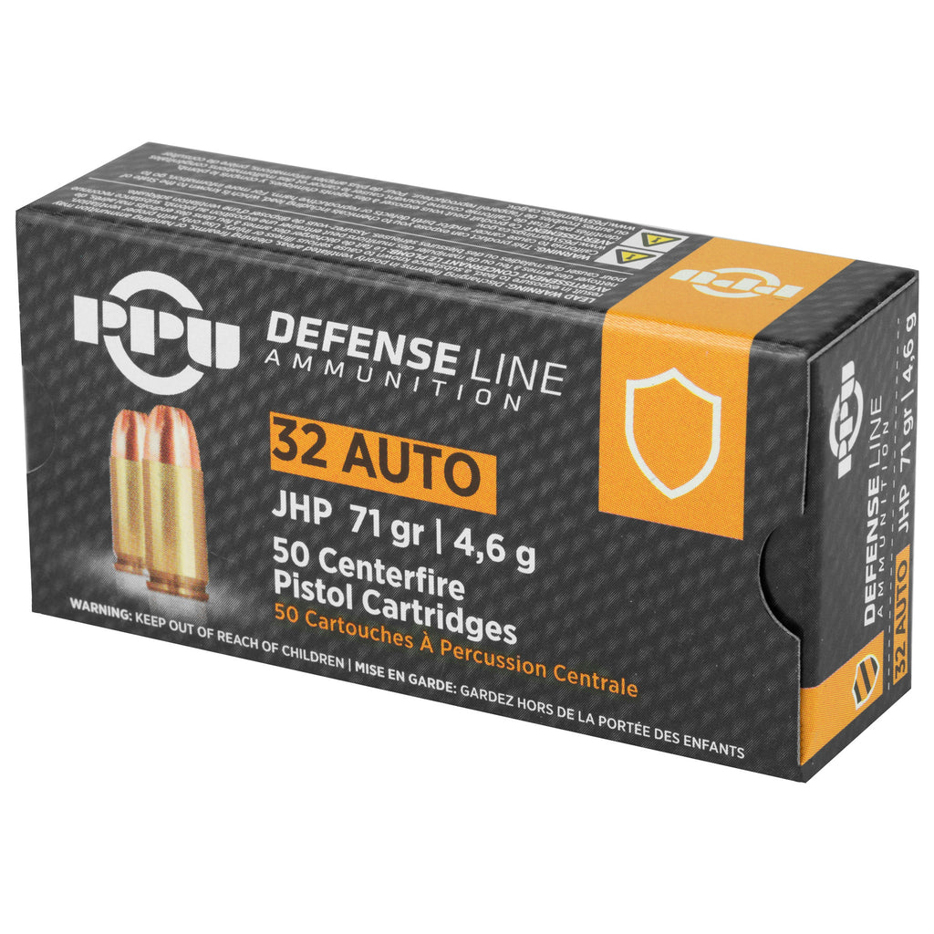 Prvi Partizan PPU 32 ACP Handgun Defense Hollow Point Ammunition - 71 Grain, 50 Rounds per Box