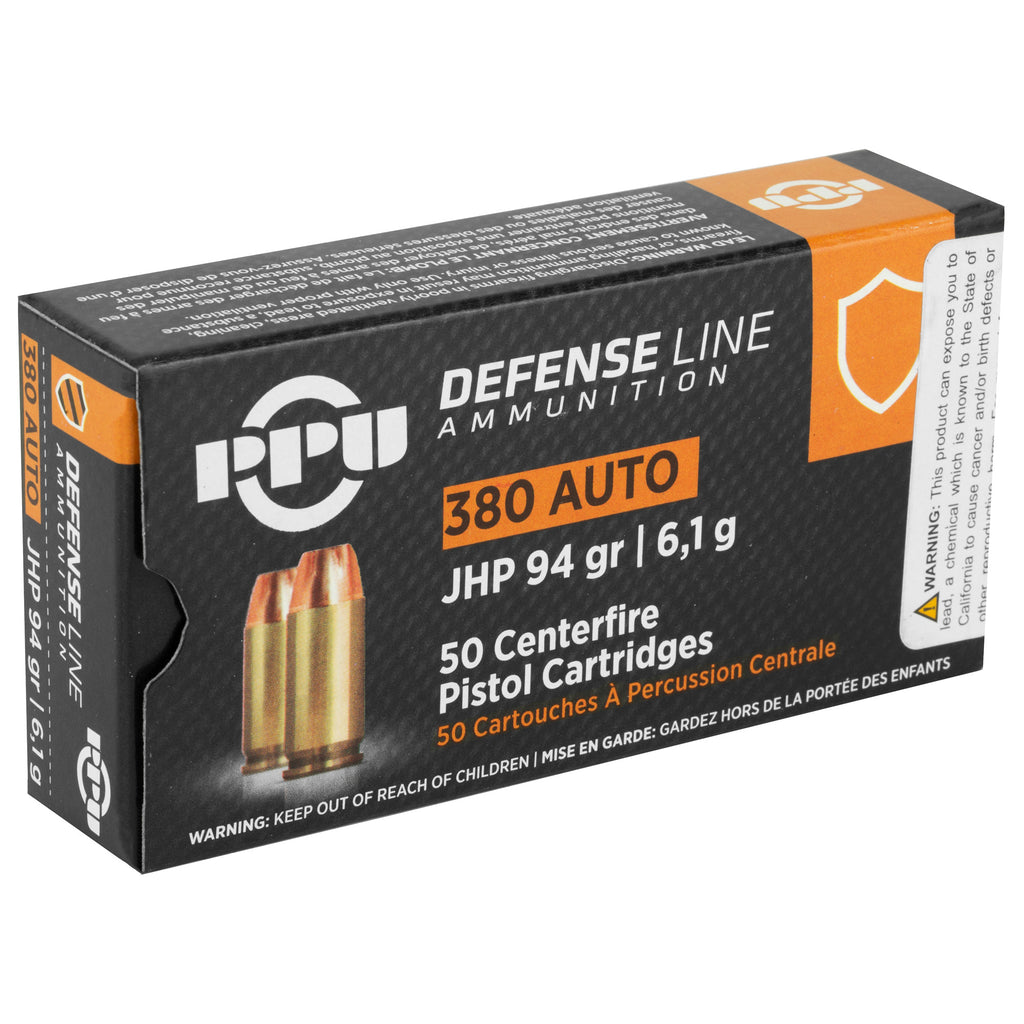 Prvi Partizan PPU 380 ACP Handgun Defense Hollow Point Ammunition - 94 Grain, Box of 50