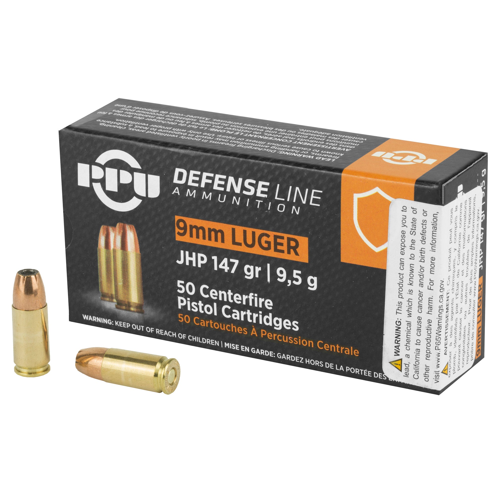 Prvi Partizan PPU 9mm Handgun Defense Hollow Point Ammunition (147 Grain, 50 Rounds Per Box)