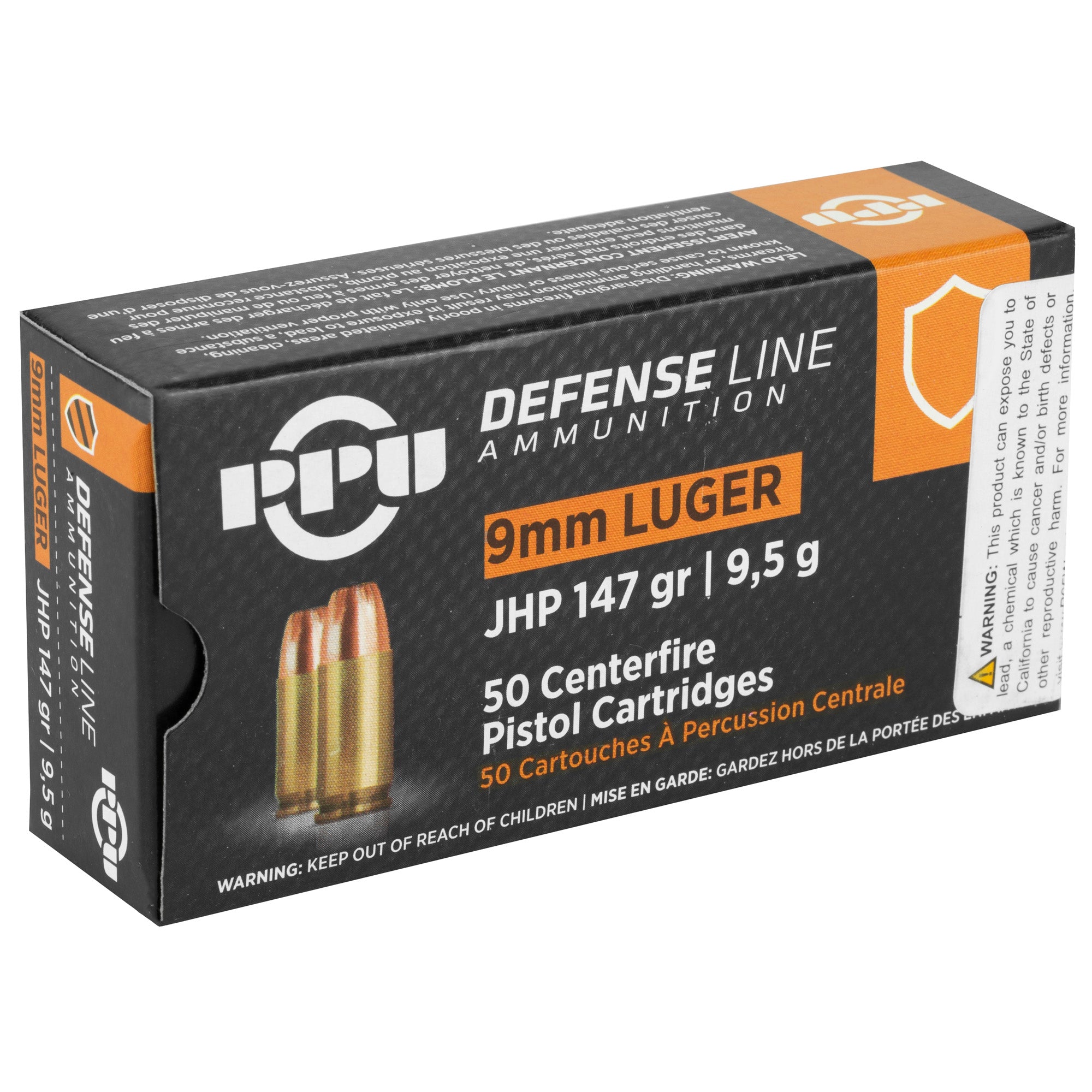 Prvi Partizan PPU 9mm Handgun Defense Hollow Point Ammunition (147 Grain, 50 Rounds Per Box)