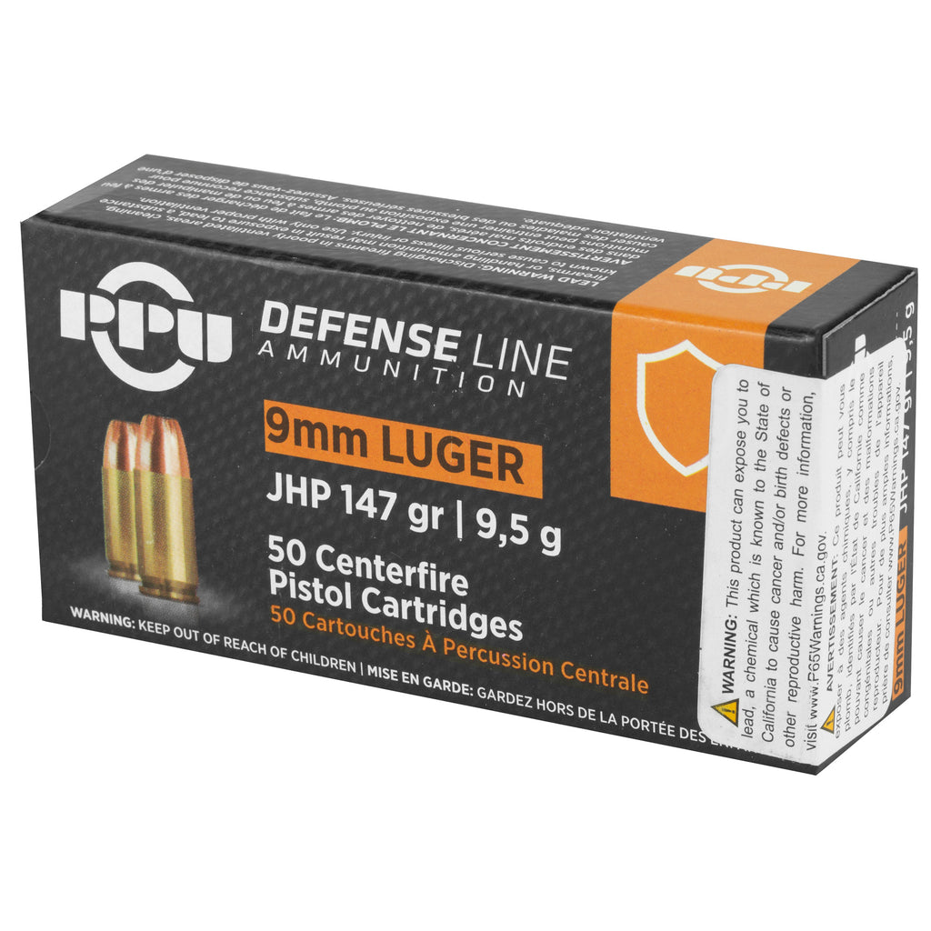 Prvi Partizan PPU 9mm Handgun Defense Hollow Point Ammunition (147 Grain, 50 Rounds Per Box)
