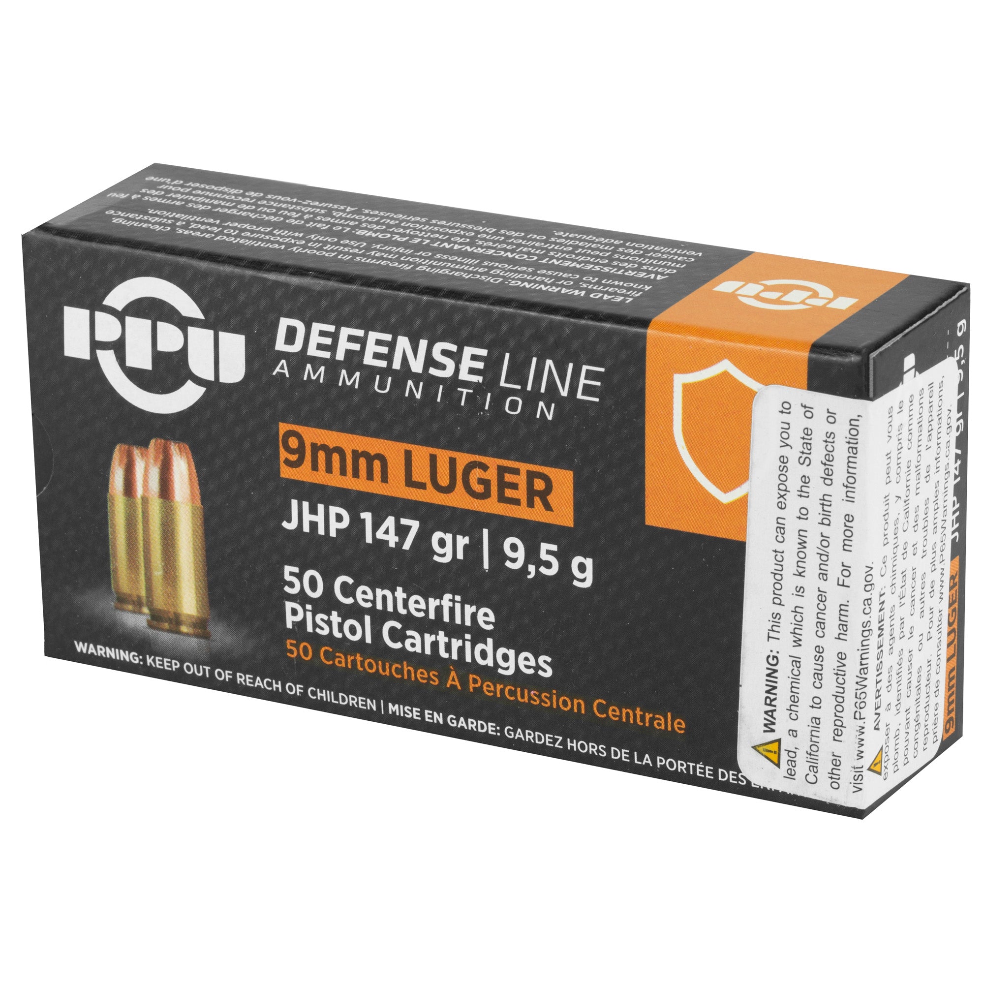 Prvi Partizan PPU 9mm Handgun Defense Hollow Point Ammunition (147 Grain, 50 Rounds Per Box)