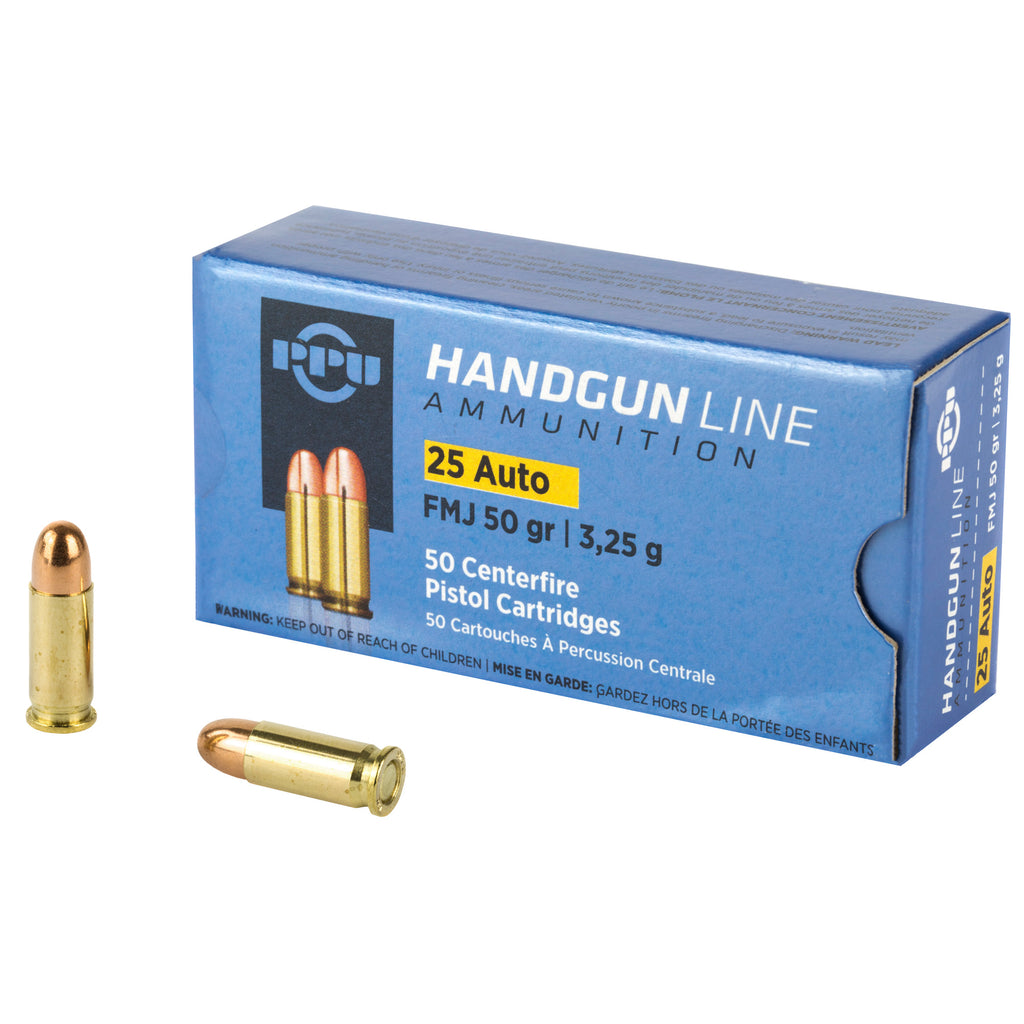 Prvi Partizan PPU 25 ACP Full Metal Jacket 50 Grain Pistol Ammunition (50 Rounds)