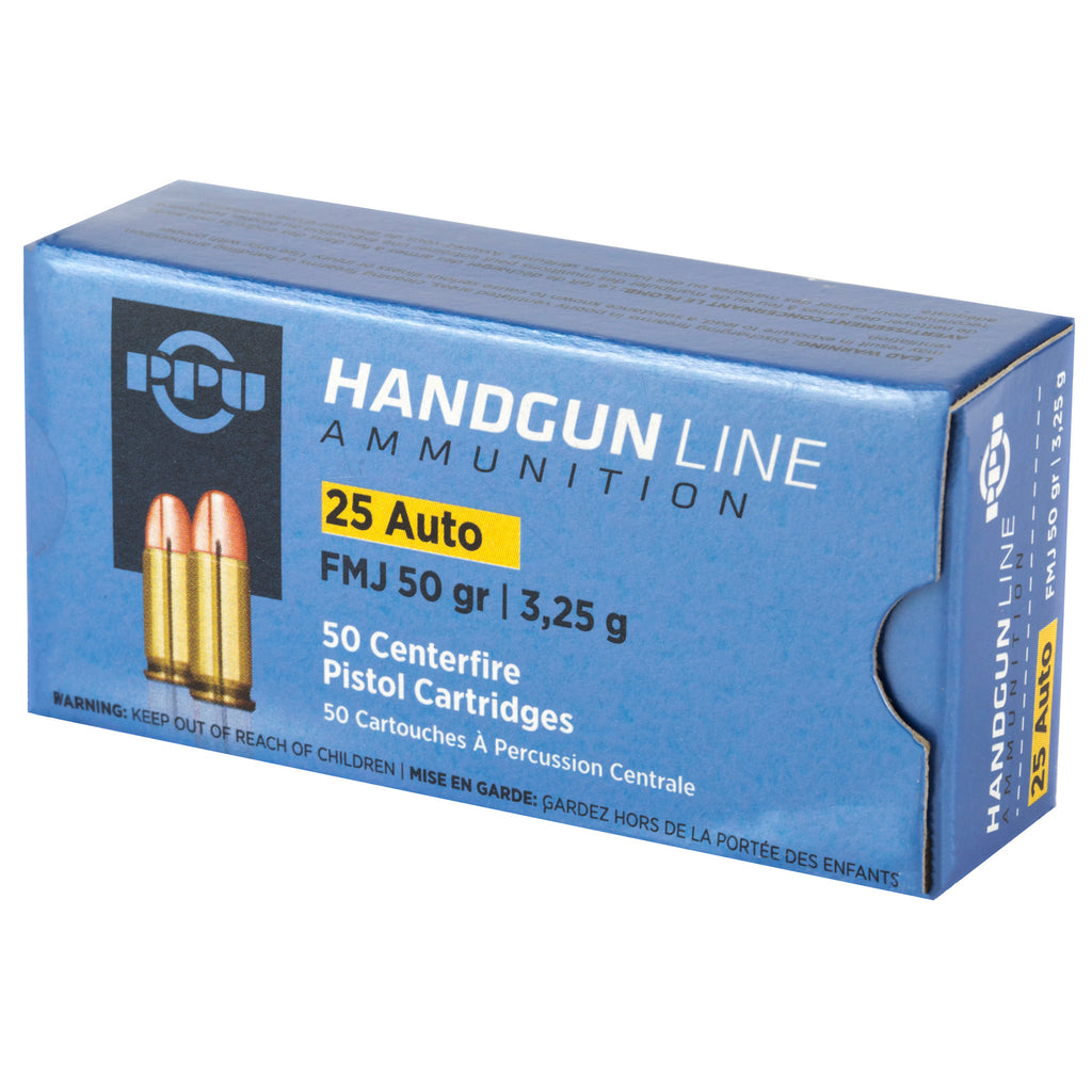 Prvi Partizan PPU 25 ACP Full Metal Jacket 50 Grain Pistol Ammunition (50 Rounds)