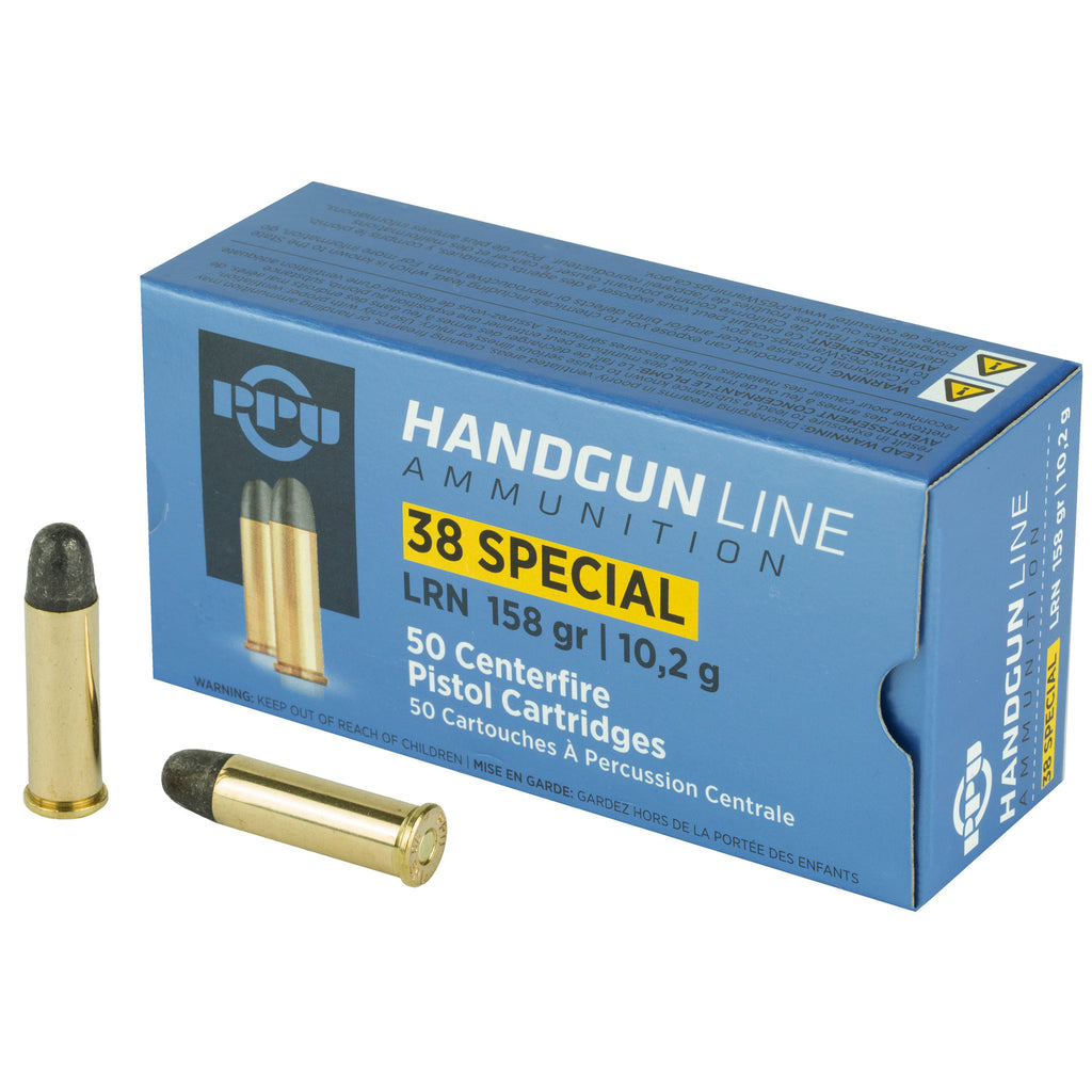 Prvi Partizan PPU 38SPL Lead Round Nose Ammunition – 158 Grain, 50 Rounds per Box