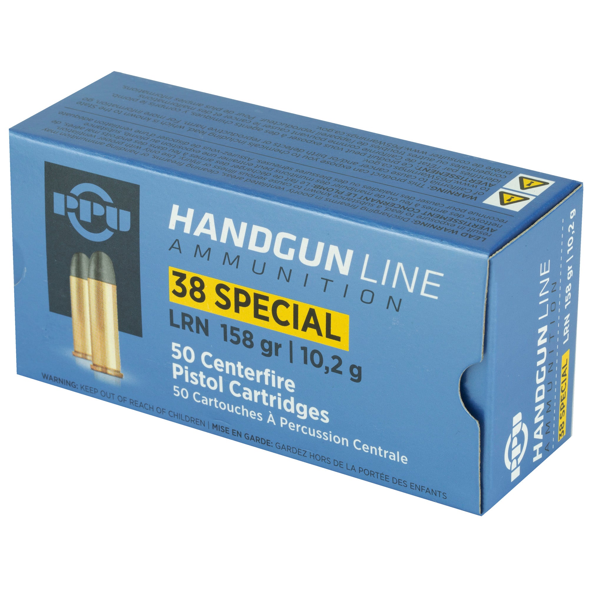 Prvi Partizan PPU 38SPL Lead Round Nose Ammunition – 158 Grain, 50 Rounds per Box