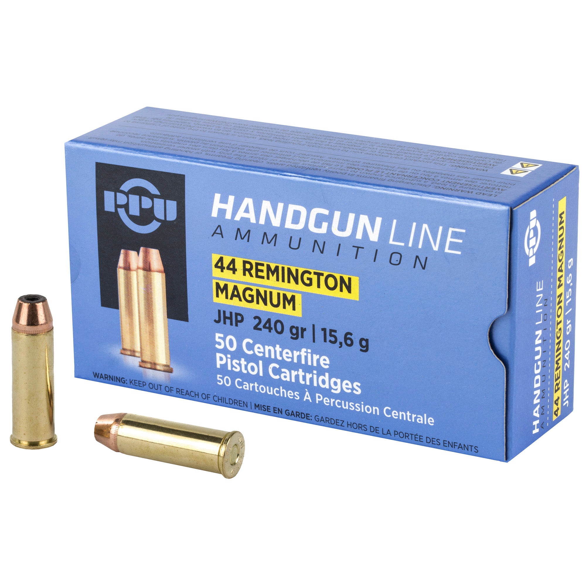 Prvi Partizan PPU 44 Magnum Hollow Point Ammunition - 240 Grain, 50 Rounds per Box