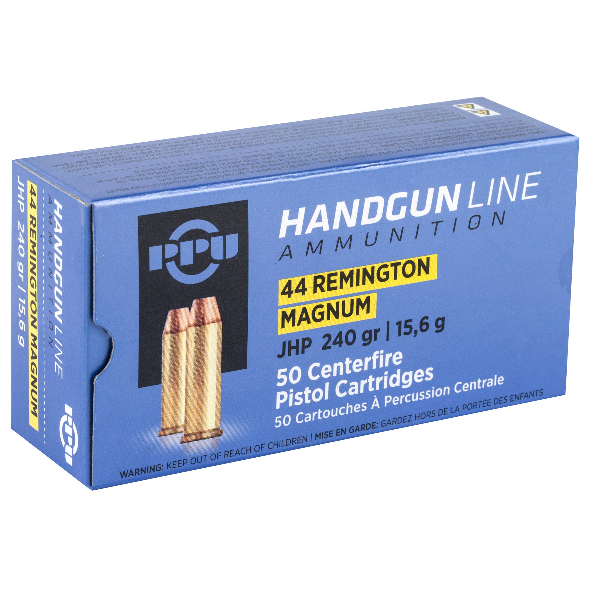 Prvi Partizan PPU 44 Magnum Hollow Point Ammunition - 240 Grain, 50 Rounds per Box