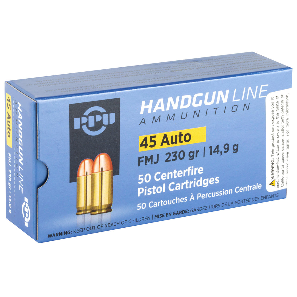Prvi Partizan PPU 45 ACP Full Metal Jacket 230 Grain Ammunition - 50 Round Box