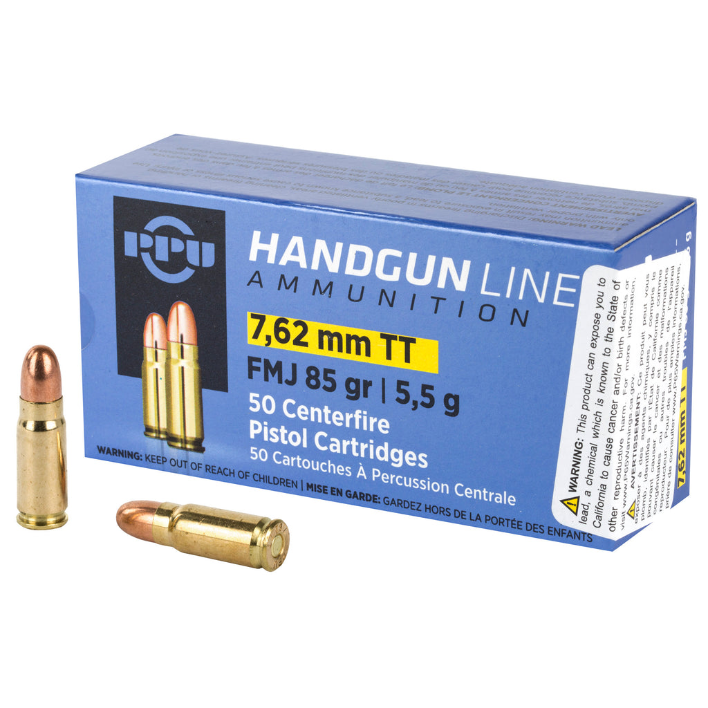 Prvi Partizan PPU 7.62x25 Tokarev Full Metal Jacket Ammunition - 85 Grain, Box of 50