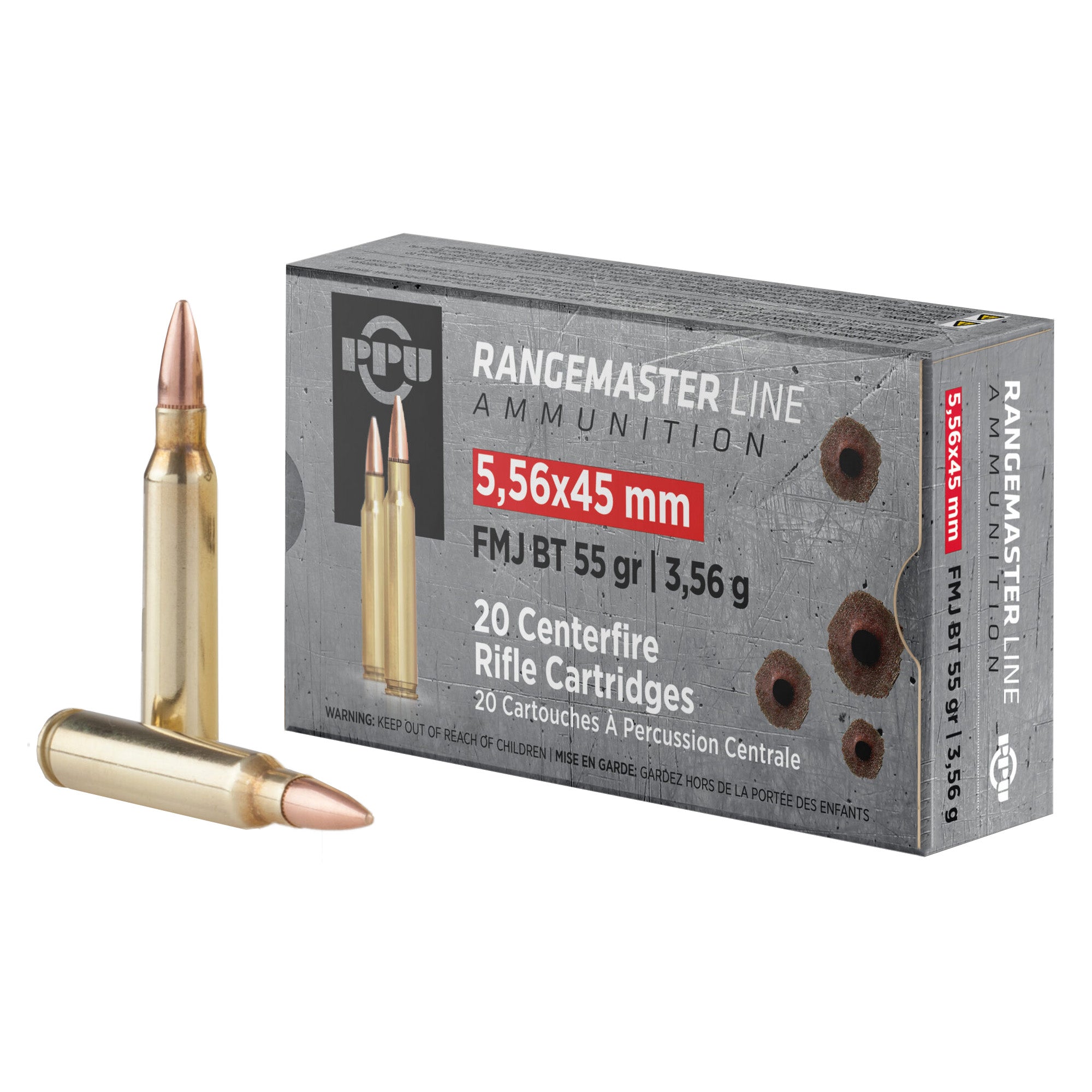 Prvi Partizan PPRM5561 5.56 NATO 55 Grain RangeMaster FMJ Ammunition - 20 Rounds