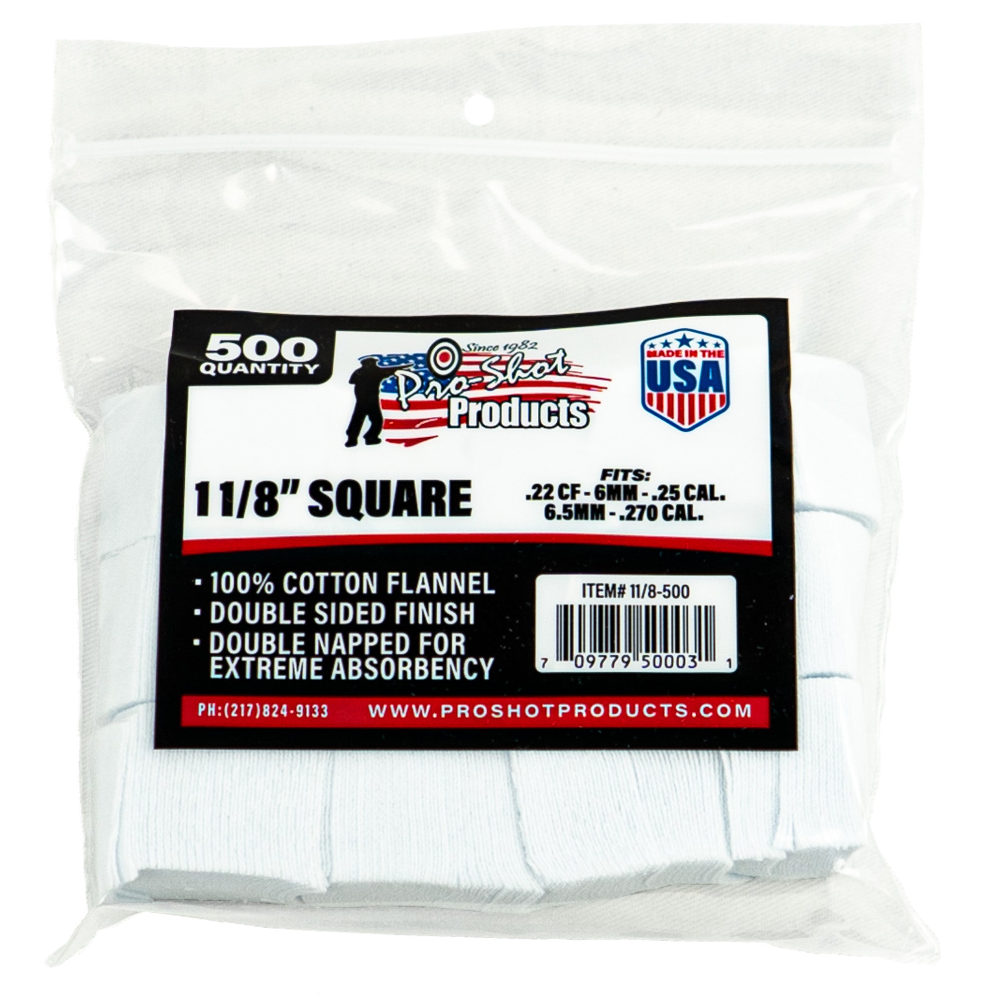 Pro-Shot Products PRO11-8-500 .22-.270 Caliber Shooting Patch – 1 1/8 Inch, Pack of 500