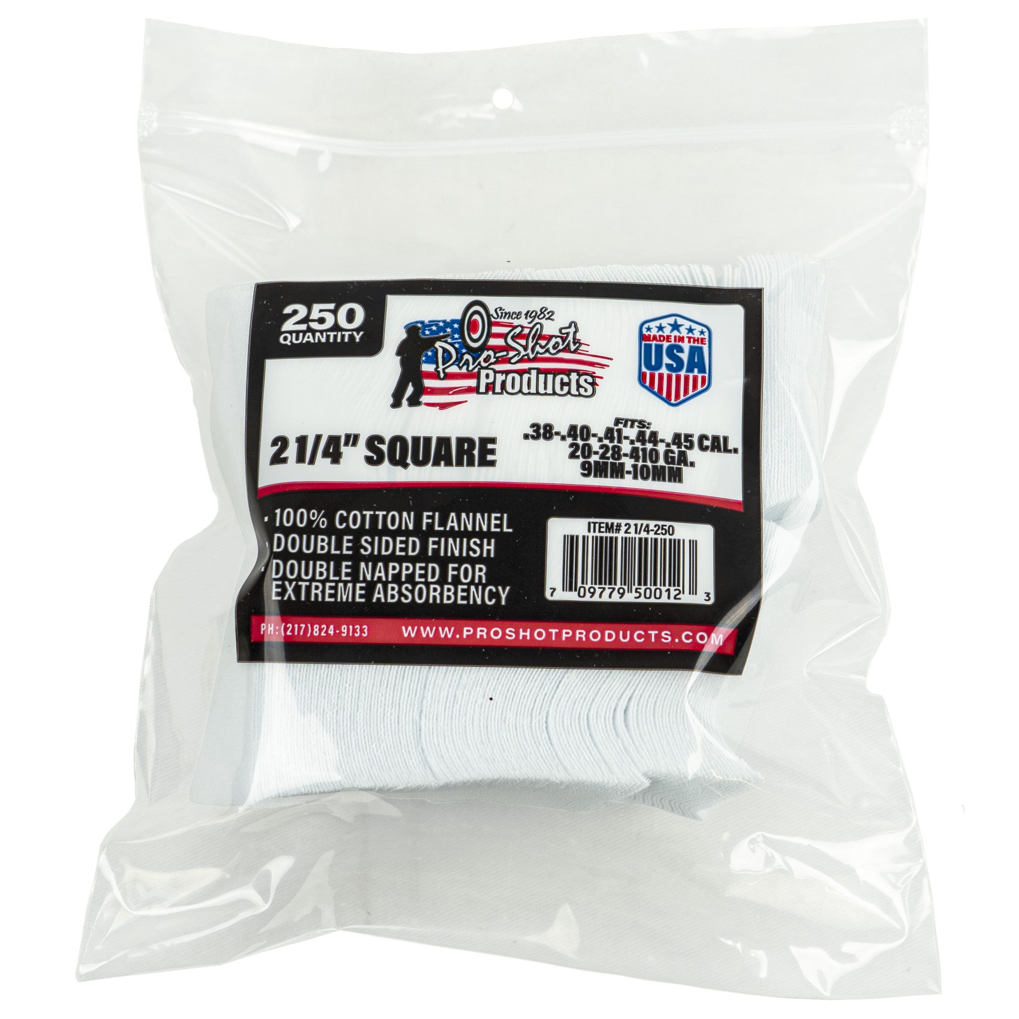 Pro-Shot Products .35-.45 Caliber Patch – 2.25 Inches, Pack of 250