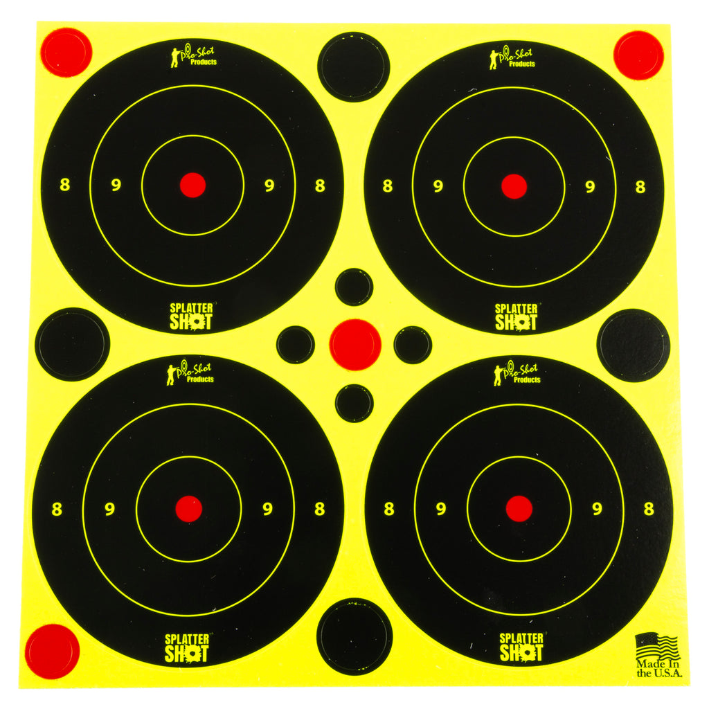 Pro-Shot Products Splatter Shot 3-Inch Green Bullseye Target - Pack of 48