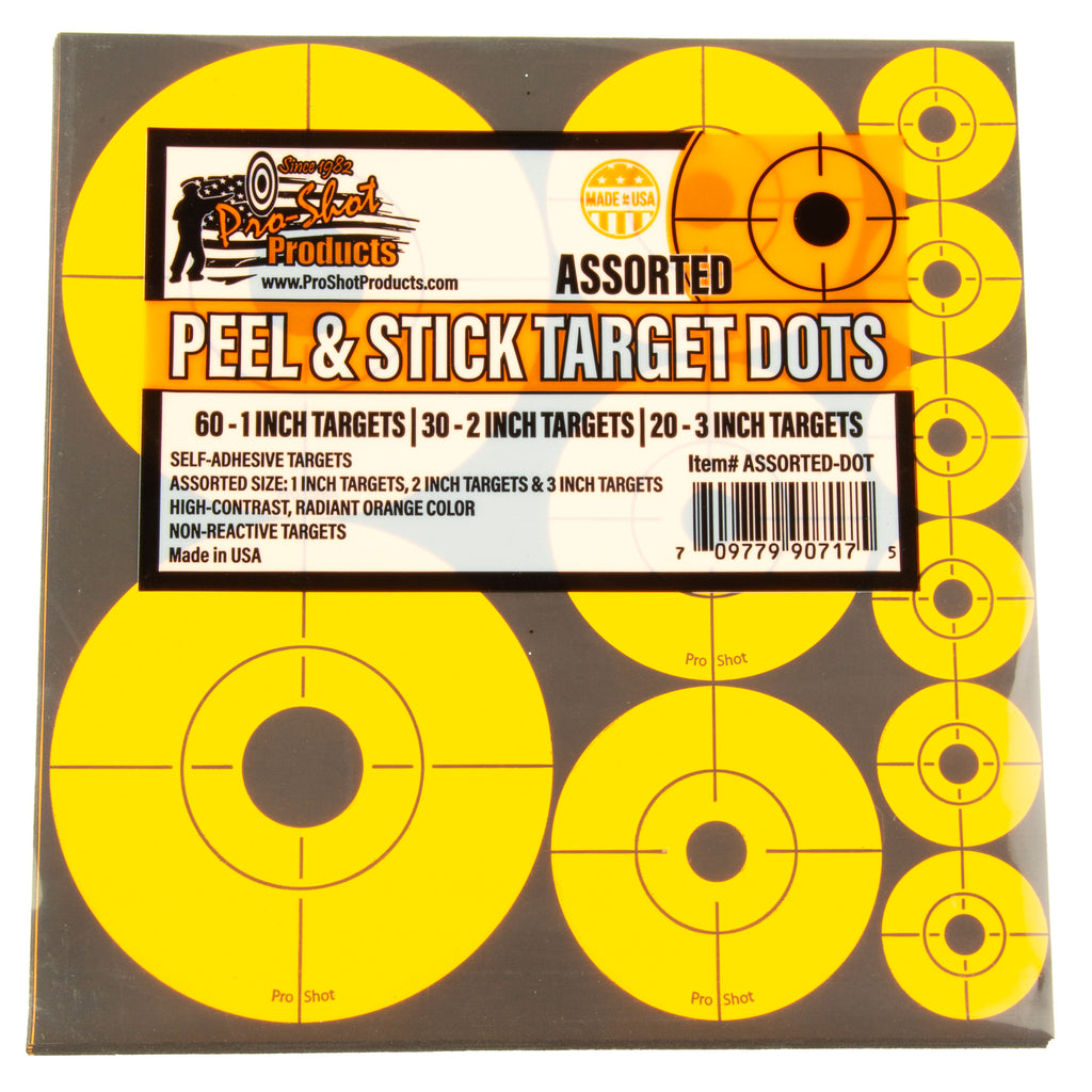 Pro-Shot Products Bullseye Target Assorted Dot Stickers - 3-inch, Pack of 10