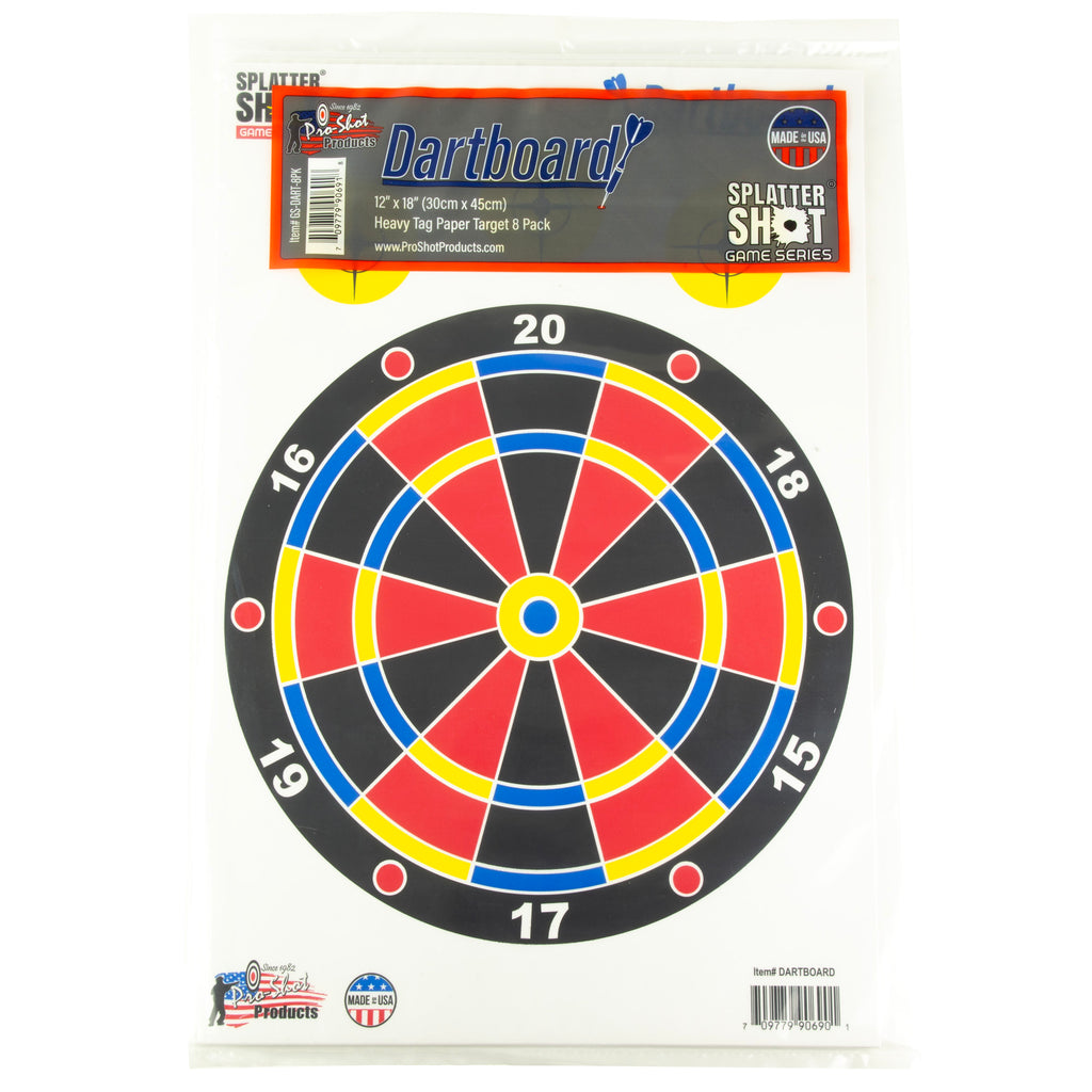 Pro-Shot Products Splatter Shot Darts 12x18 Inches - Pack of 8
