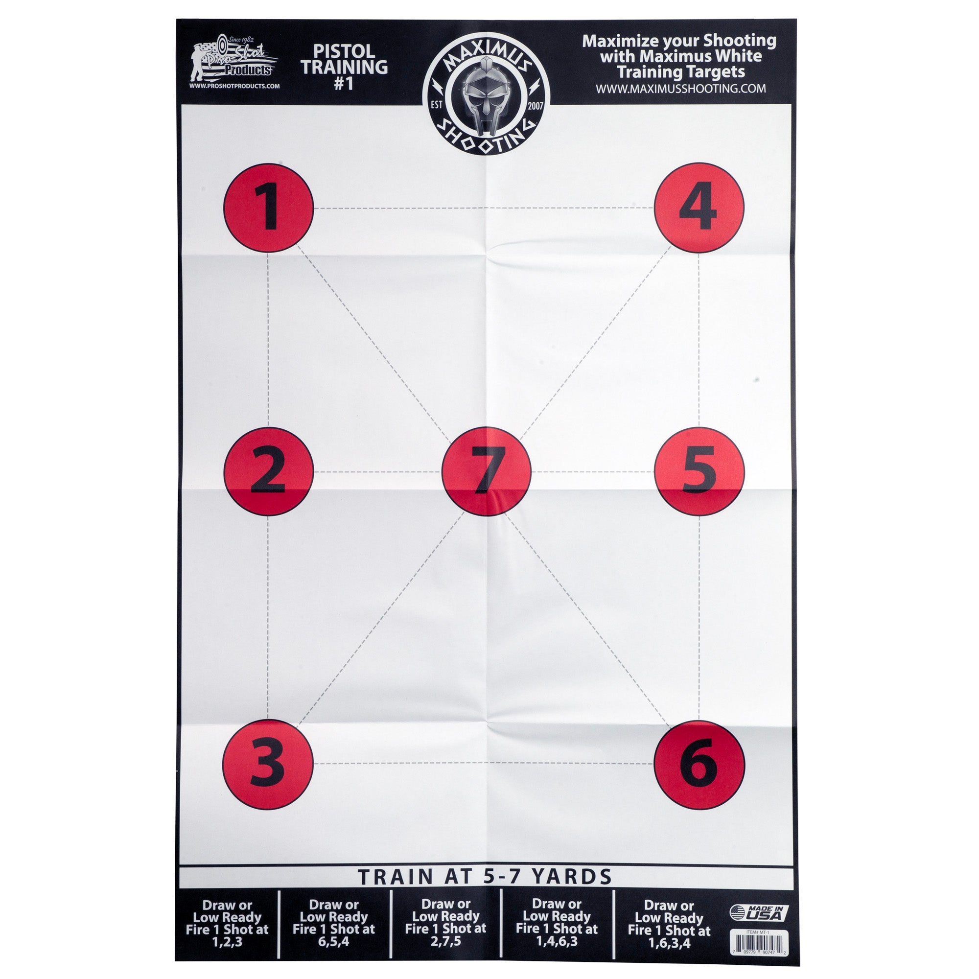 Pro-Shot Products Maximus White Pistol Training Target Set (6-Pack) - 23x35 inches for Accuracy and Speed Drills
