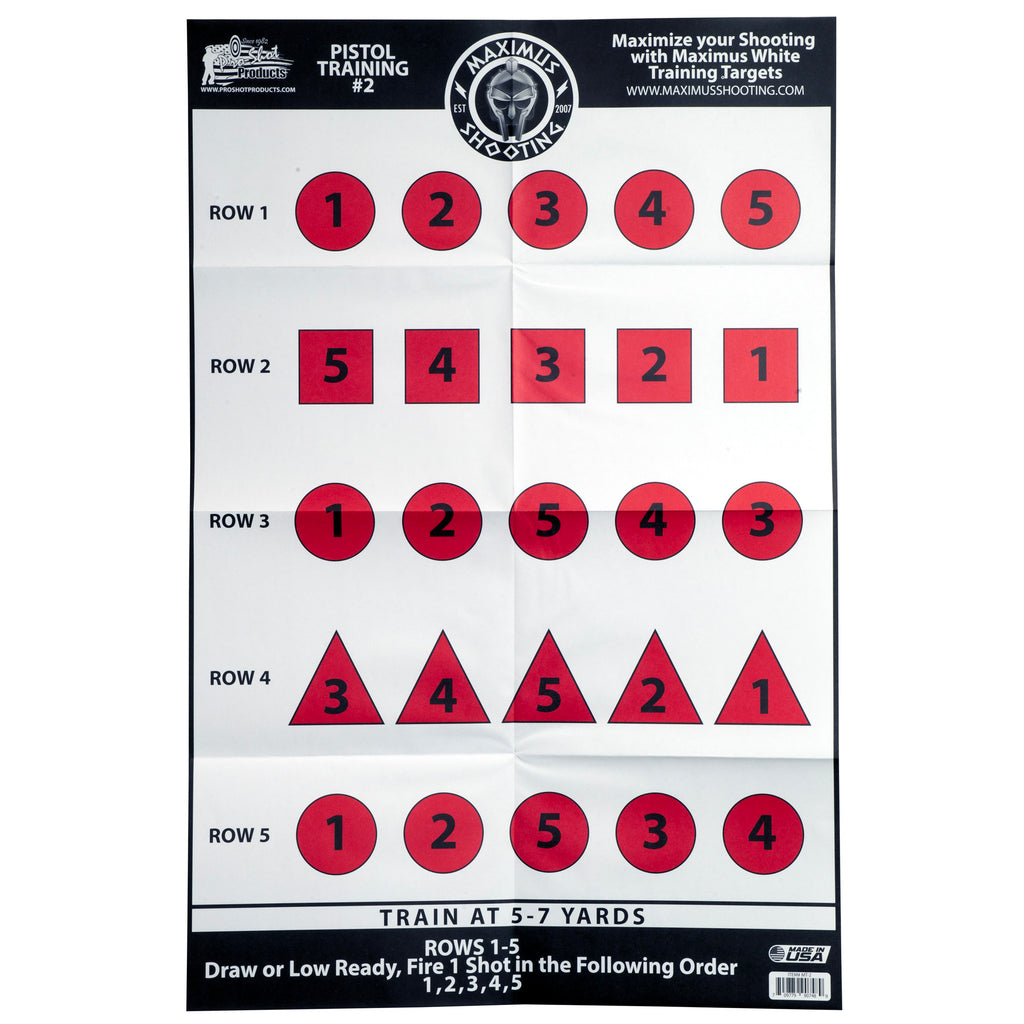 Pro-Shot Products Maximus White Pistol Training Target Set (6-Pack) - 23x35 inches for Accuracy and Speed Drills