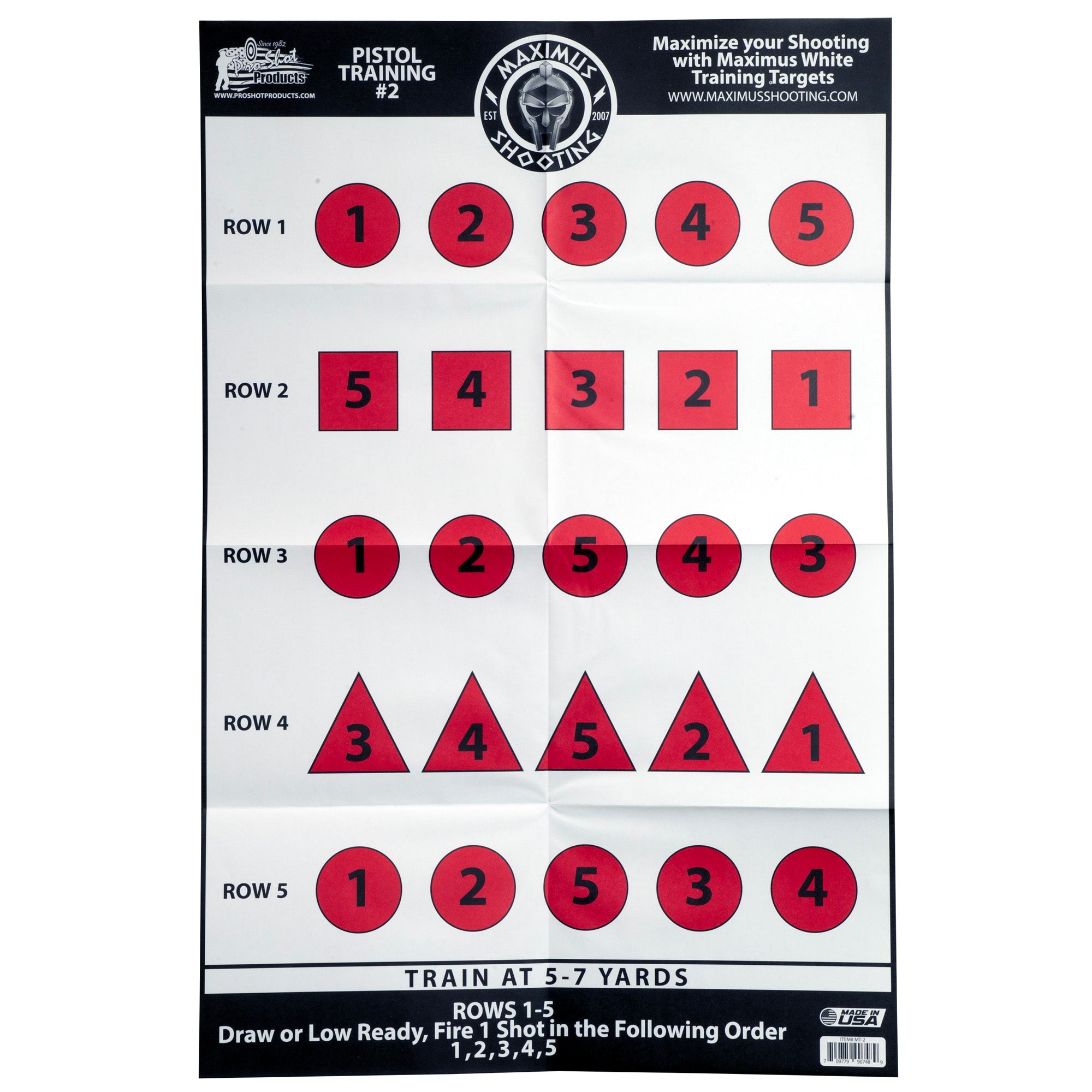 Pro-Shot Products Maximus White Pistol Training Target Set (6-Pack) - 23x35 inches for Accuracy and Speed Drills