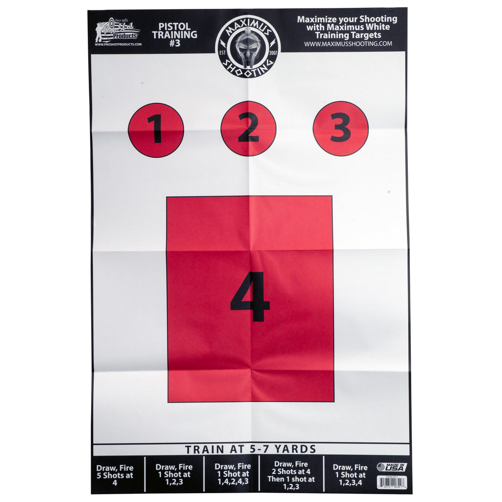 Pro-Shot Products Maximus White Pistol Training Target Set (6-Pack) - 23x35 inches for Accuracy and Speed Drills