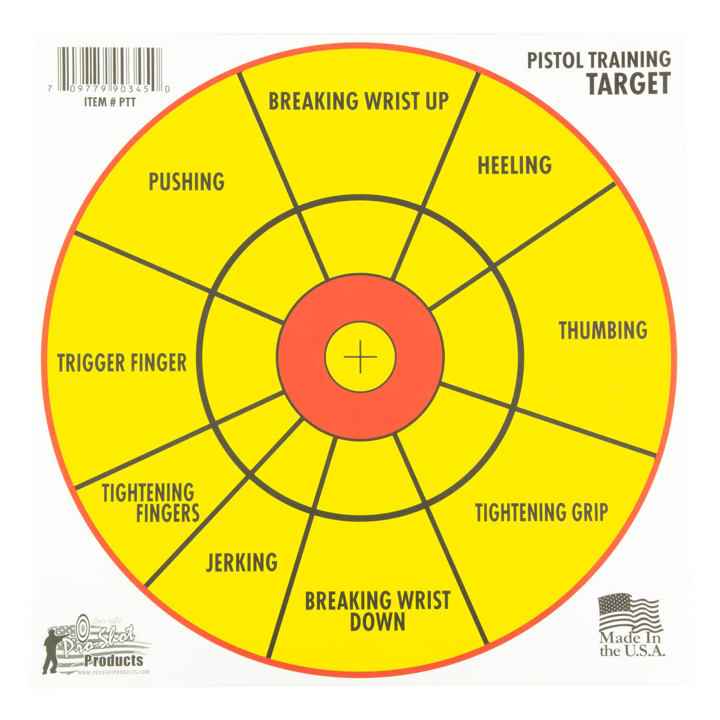 Pro-Shot Products Pistol Training Target, 12-inch, 6-Pack for Handgun Marksmanship Practice