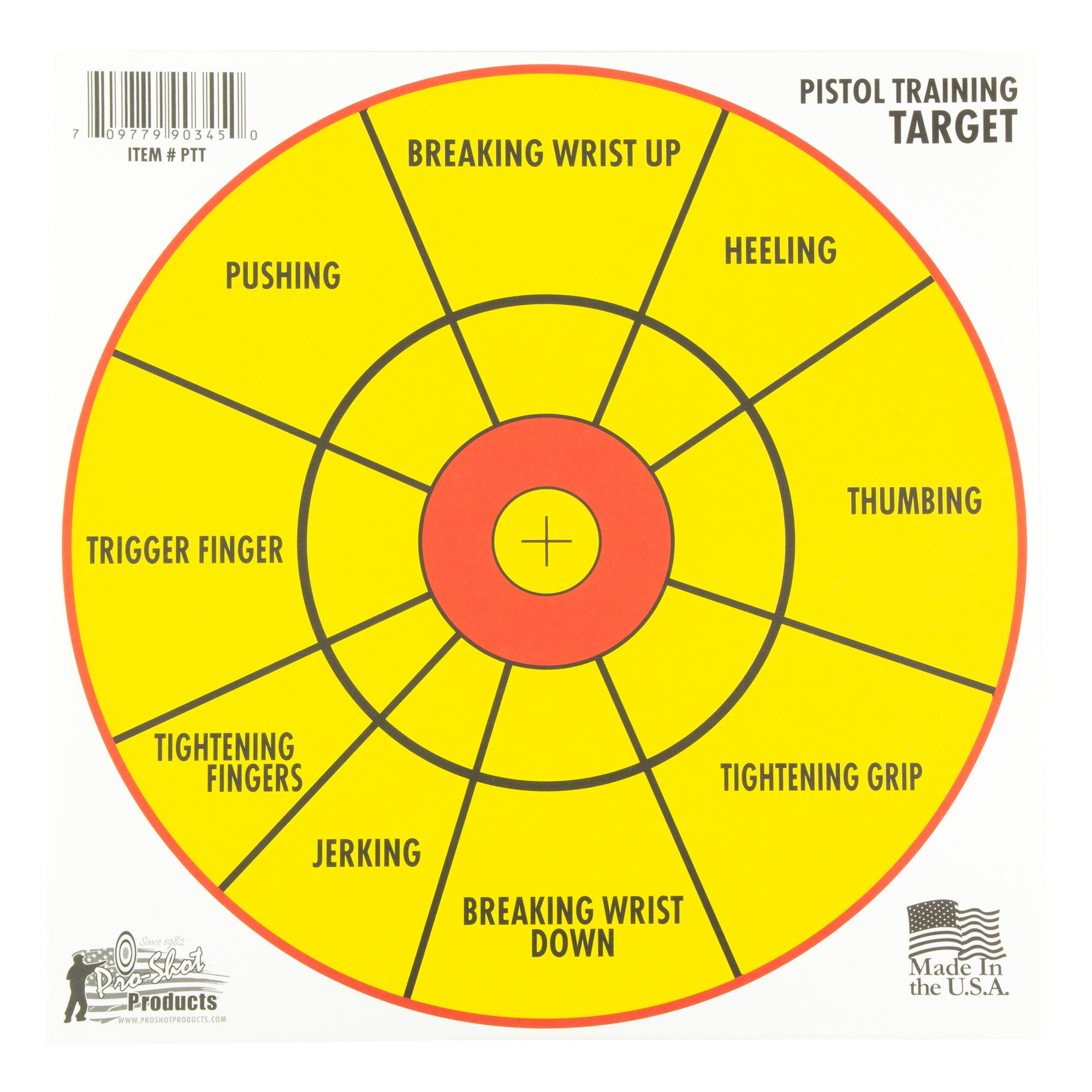 Pro-Shot Products Pistol Training Target, 12-inch, 6-Pack for Handgun Marksmanship Practice