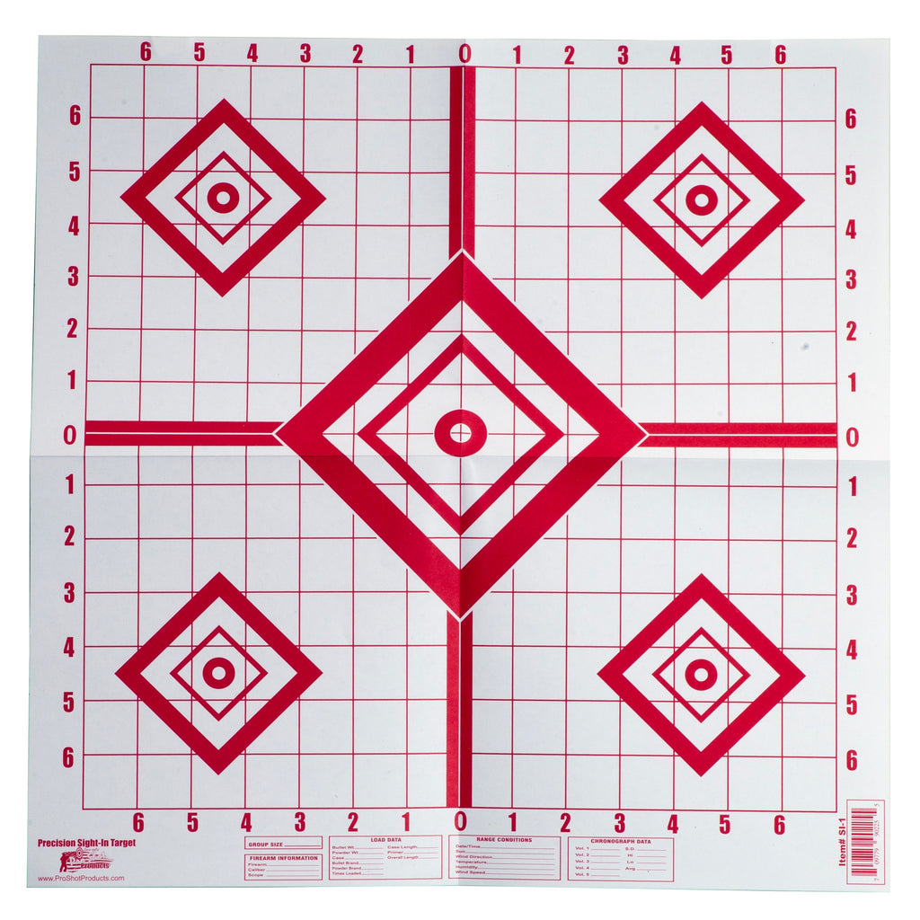 Pro-Shot Products Sight In 16x16 Red Target - 10 Pack
