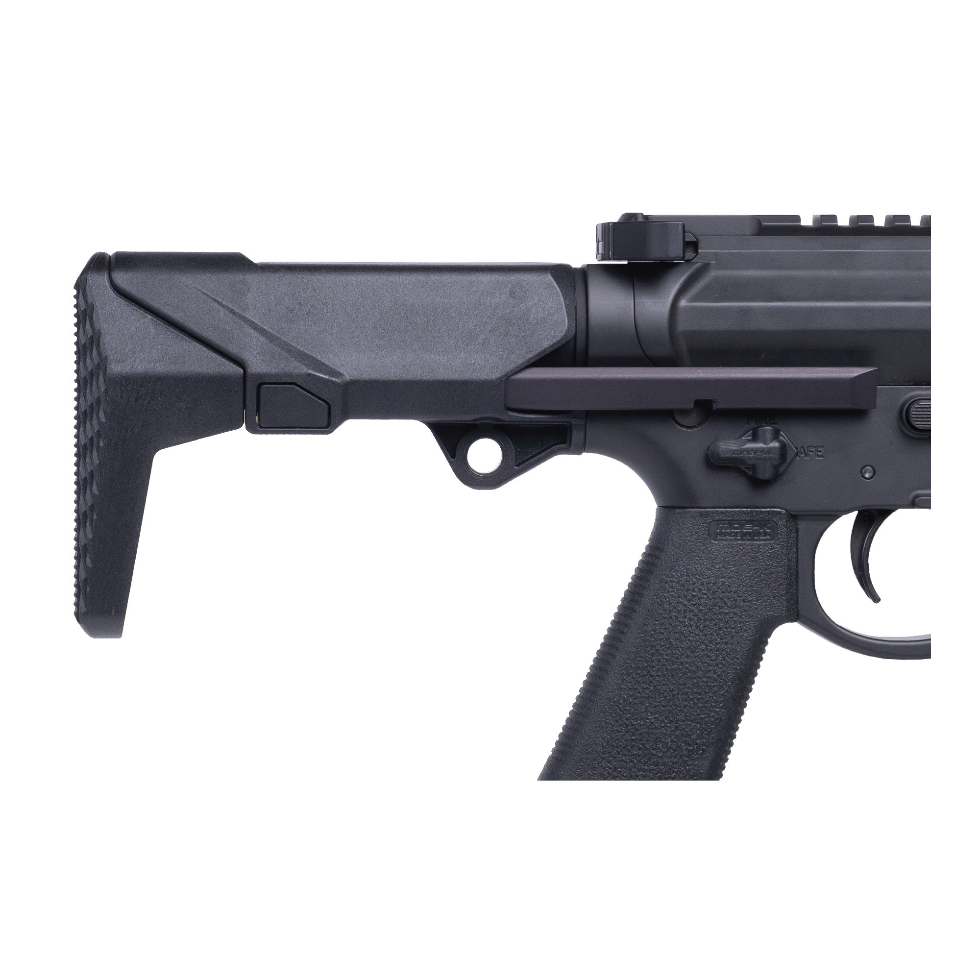 Q Shorty Stock Black for AR/M4 Receivers – Adjustable Low Profile Rifle Stock