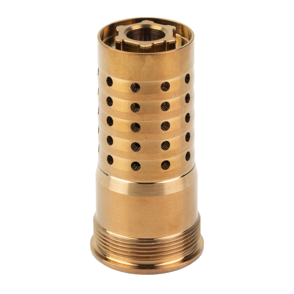 Q Cherry Bomb Muzzle Brake for 8.6 Blackout - 5/8x24 Thread, Gold Finish