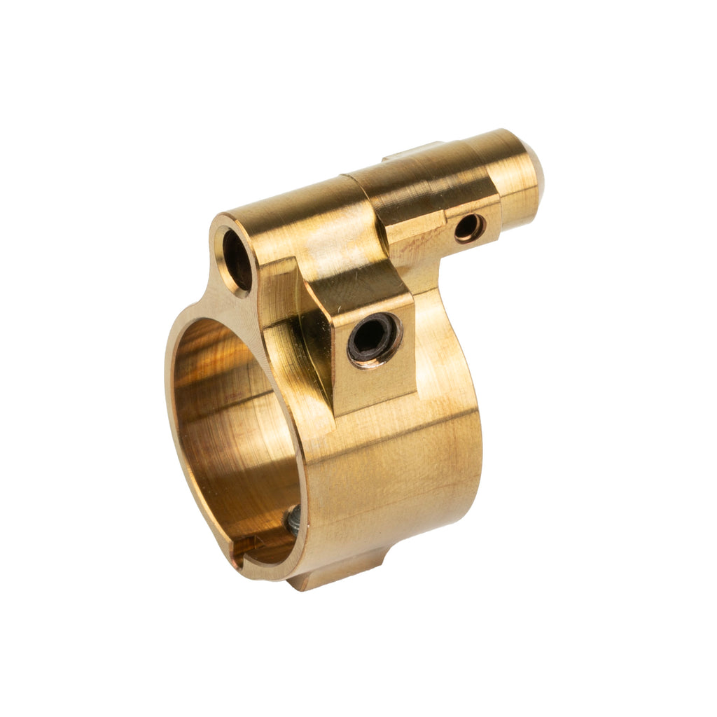 Q Honey Badger Adjustable Gas Block - Stainless Steel, Gold, Part GB-ADJ