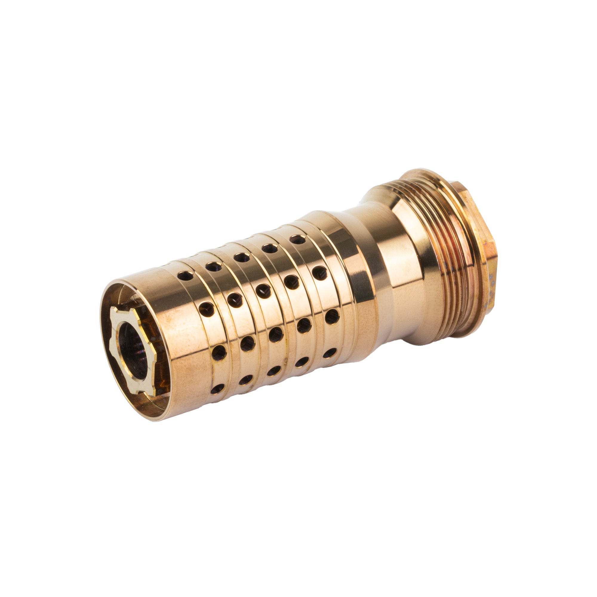 Q Rearend XL Muzzle Brake for 338 Caliber - Model RE-CBLX-M18X1.5