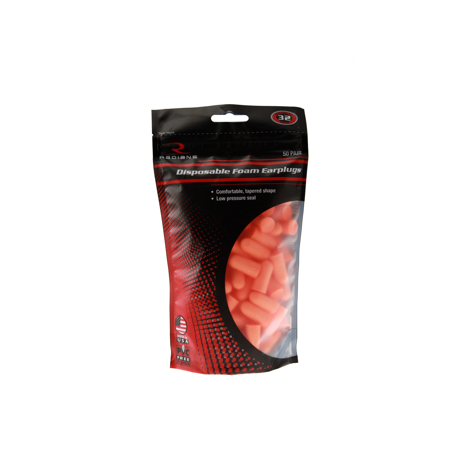 Radians FP70BG50 Orange Foam Ear Plugs – Reusable 50 Pair Pack for Hearing Protection