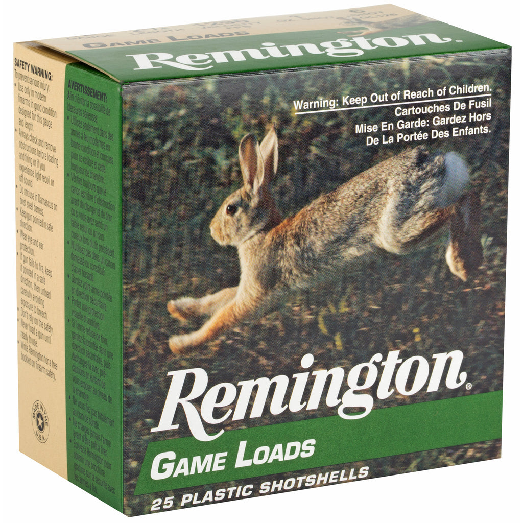 Remington Game Load 12 Gauge Shotshells – 1 oz #6 Shot, 3 1/4 Dram, 25 Rounds per Box