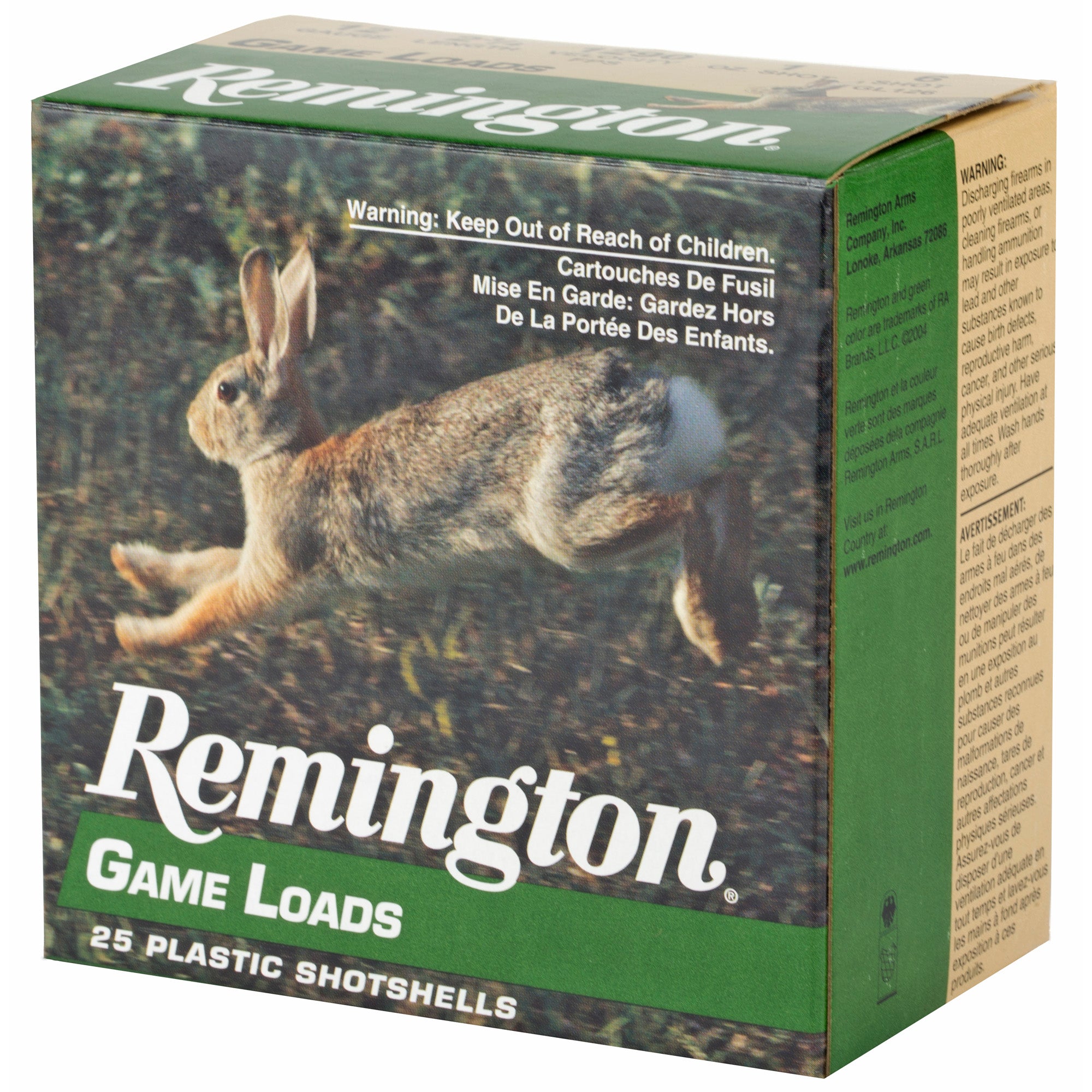Remington Game Load 12 Gauge Shotshells – 1 oz #6 Shot, 3 1/4 Dram, 25 Rounds per Box