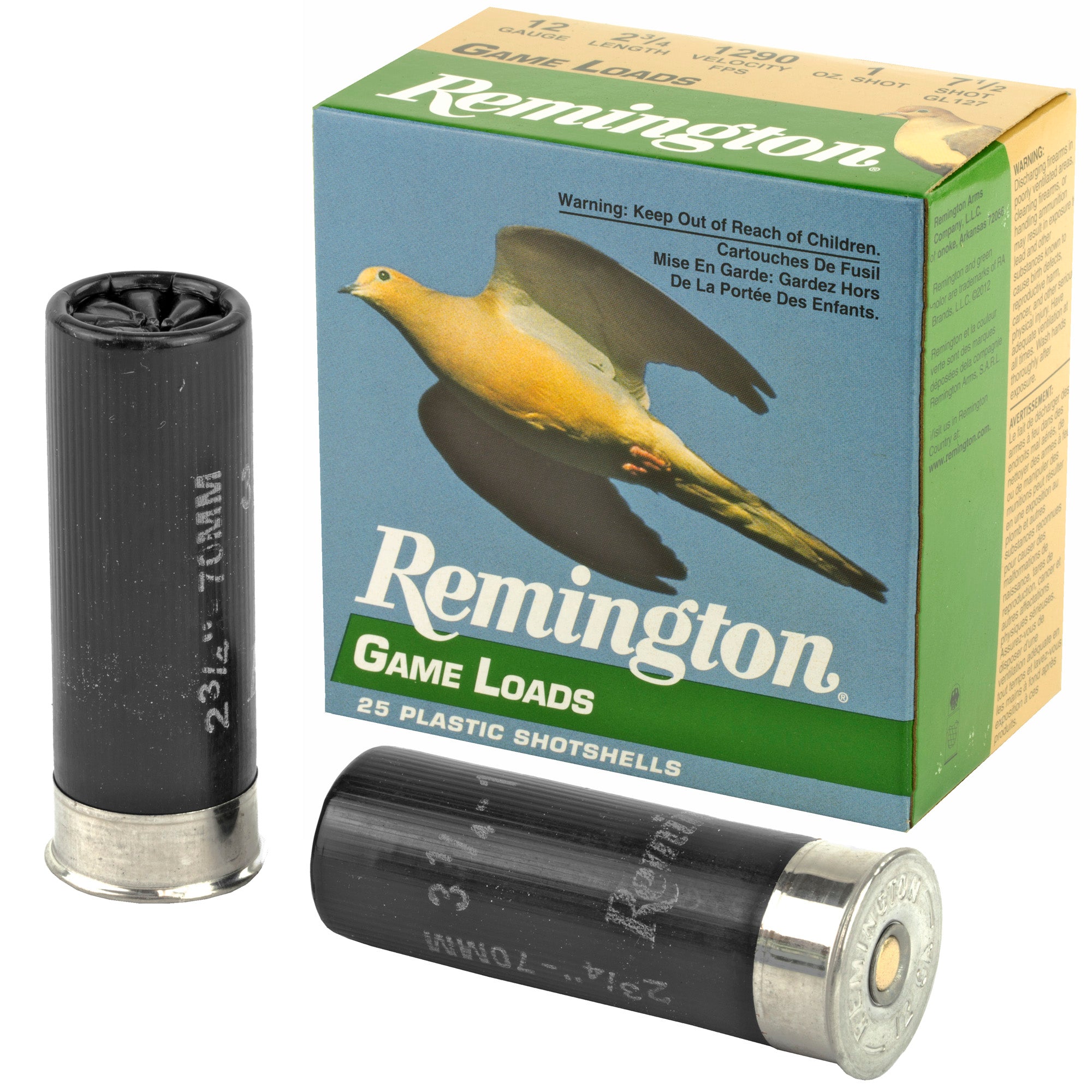 Remington Game Load 12 Gauge Shotshells – 1 oz #7.5, 25/250