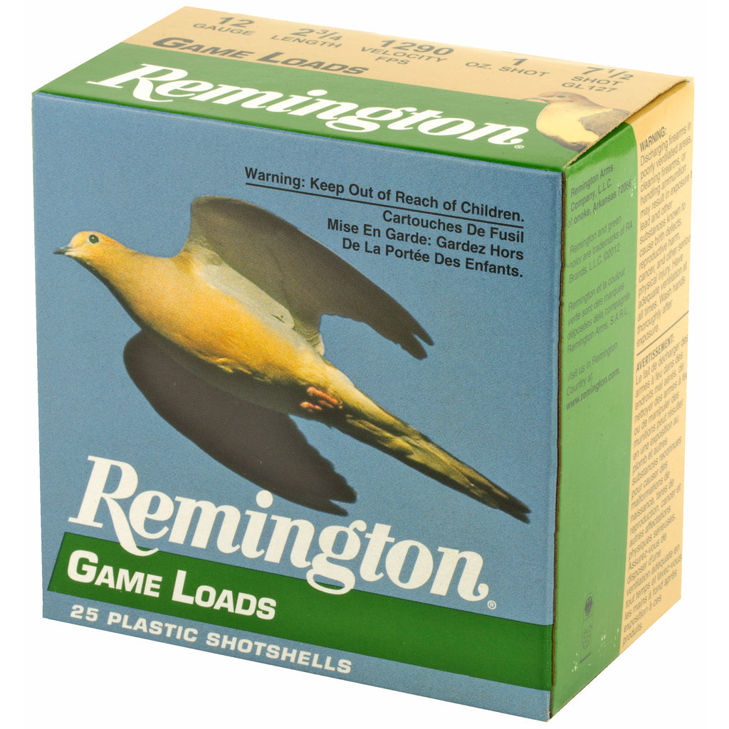 Remington Game Load 12 Gauge Shotshells – 1 oz #7.5, 25/250