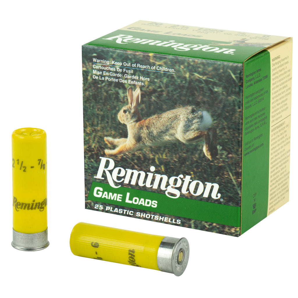 Remington Game Load 20 Gauge Shotshell – 2 3/4 inch, 7/8 oz #6 Shot, Pack of 25