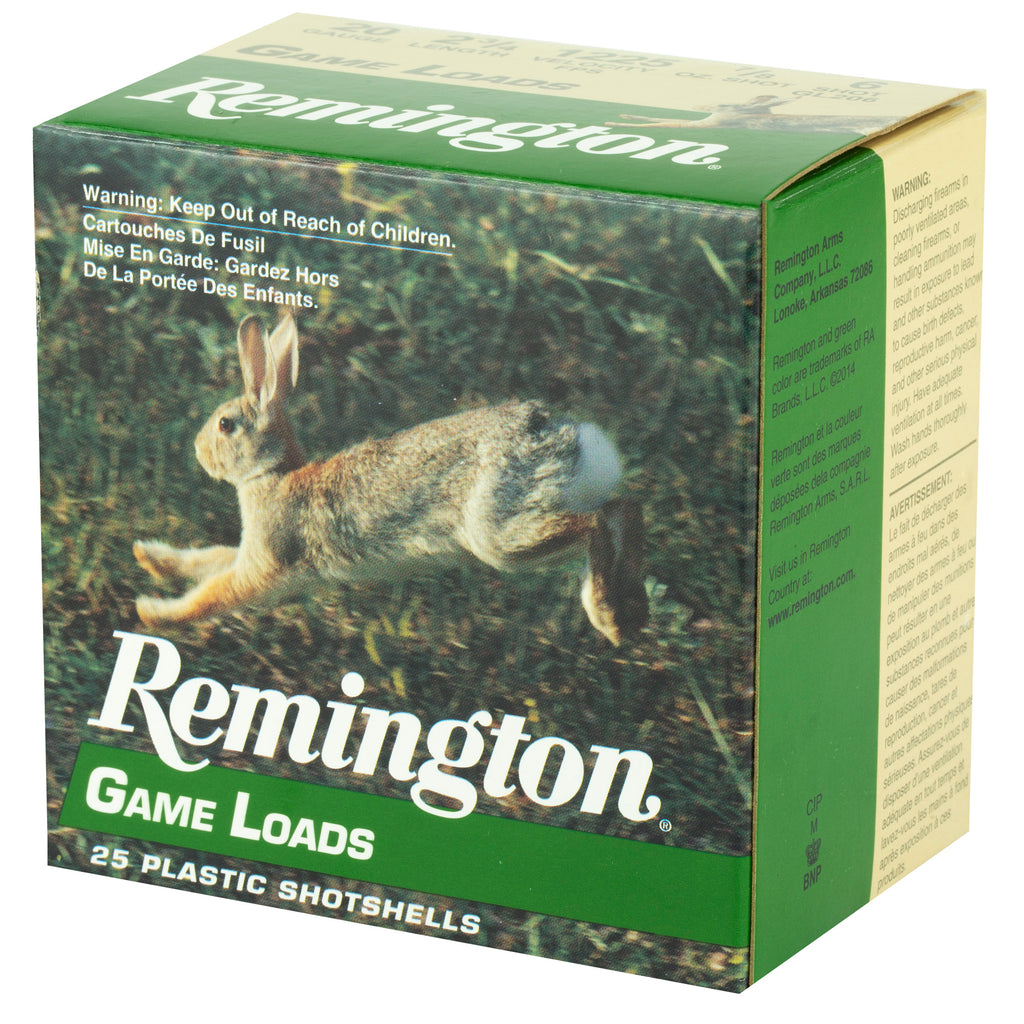 Remington Game Load 20 Gauge Shotshell – 2 3/4 inch, 7/8 oz #6 Shot, Pack of 25