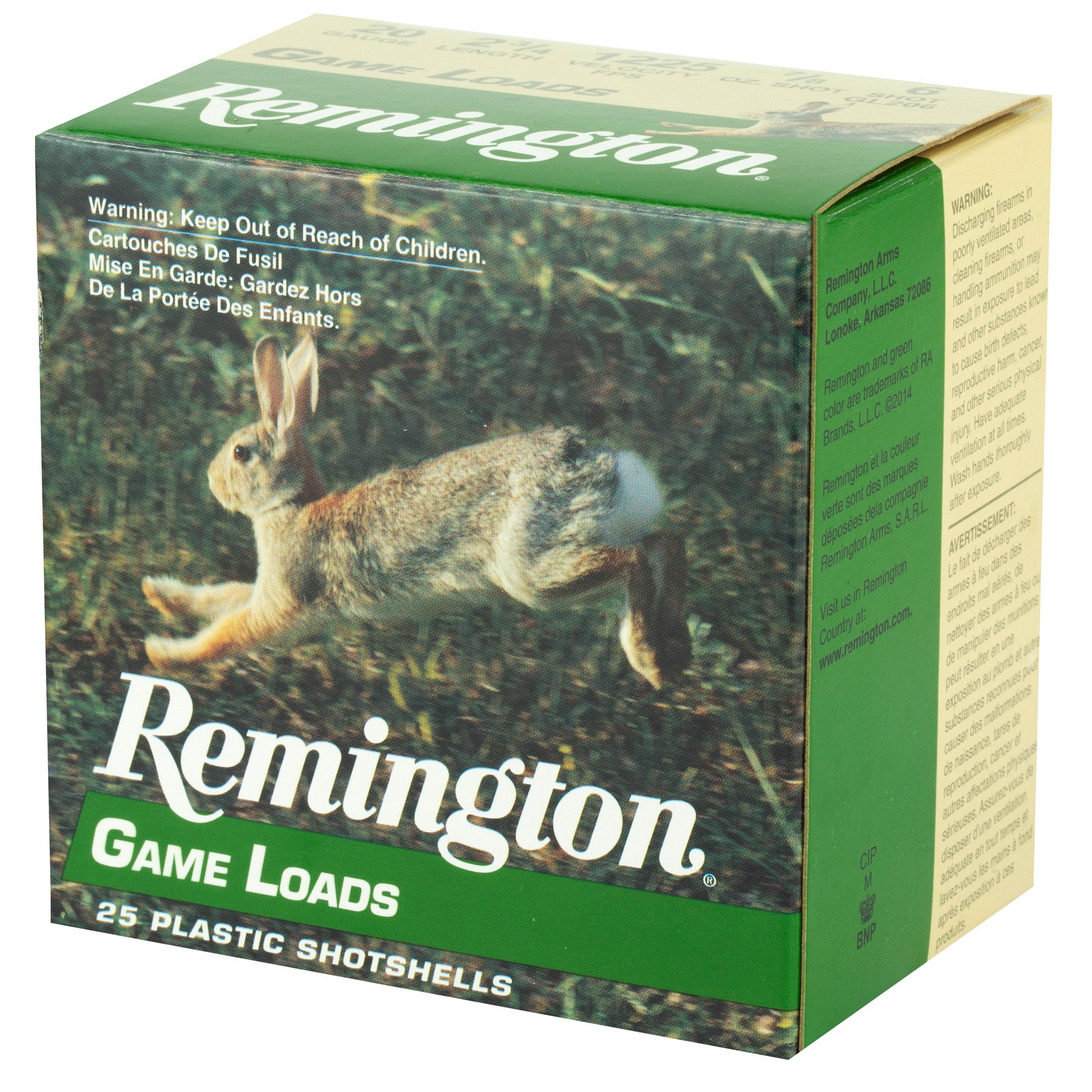 Remington Game Load 20 Gauge Shotshell – 2 3/4 inch, 7/8 oz #6 Shot, Pack of 25