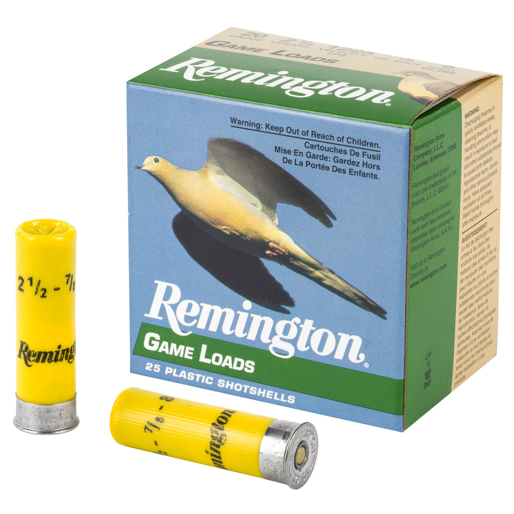 Remington Game Load 20 Gauge Shotshell - 2 3/4 Inch, 25 Rounds Per Box
