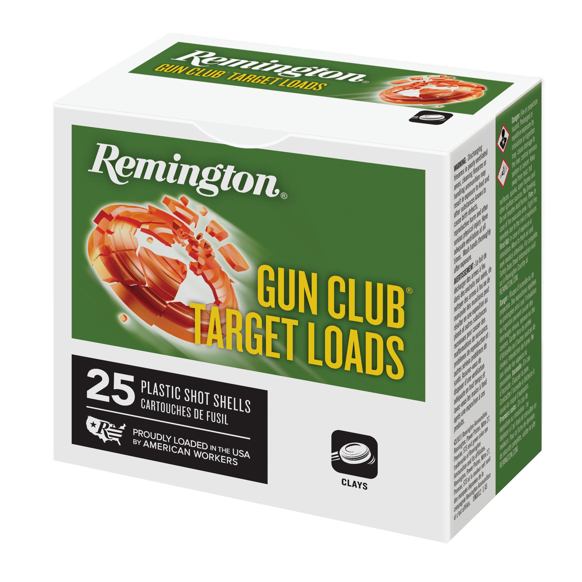 Remington Gun Club 12 Gauge Shotshells – 1 1/8 oz #8 Shot, 3 Dram, 25 Rounds per Box