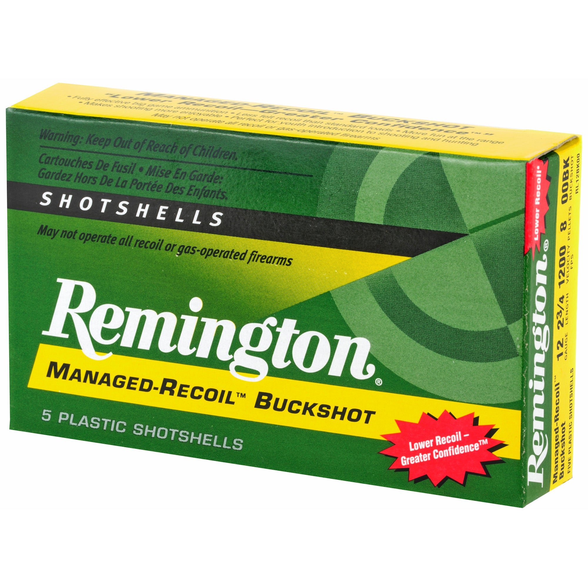 Remington Express Managed-Recoil 12 Gauge 00 Buckshot - 5 Rounds per Box