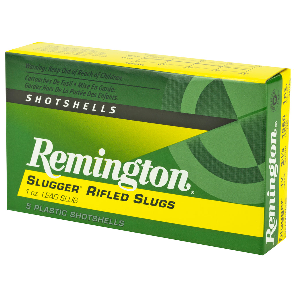 Remington Slugger 12 Gauge Rifled Slug – 1 oz, 2.75 inch, 5-round box