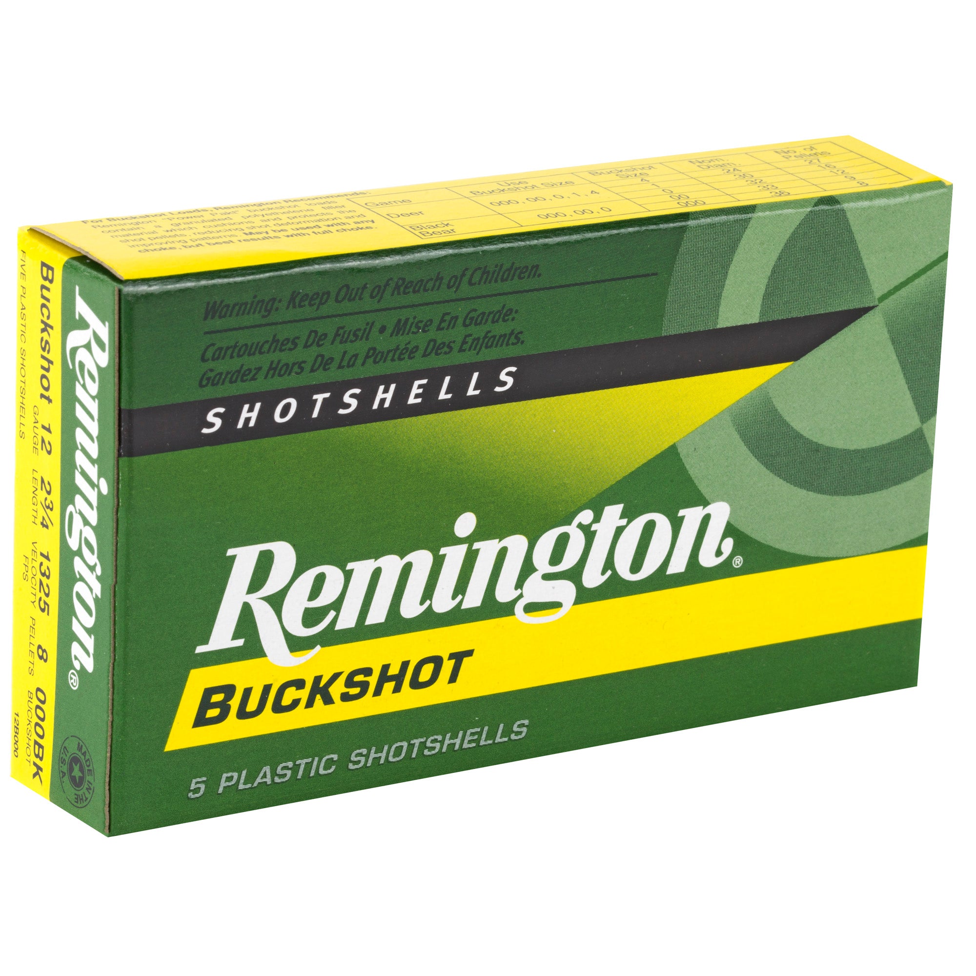 Remington Express 12 Gauge 000 Buckshot - 2.75 Inch Shells, 5 Rounds per Box