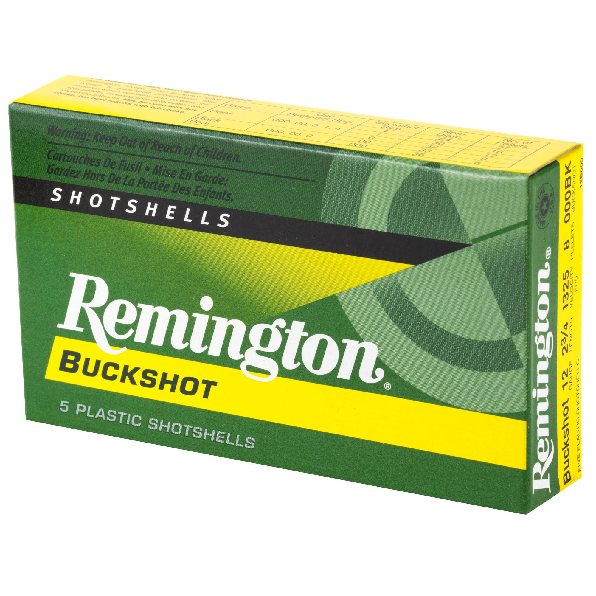 Remington Express 12 Gauge 000 Buckshot - 2.75 Inch Shells, 5 Rounds per Box