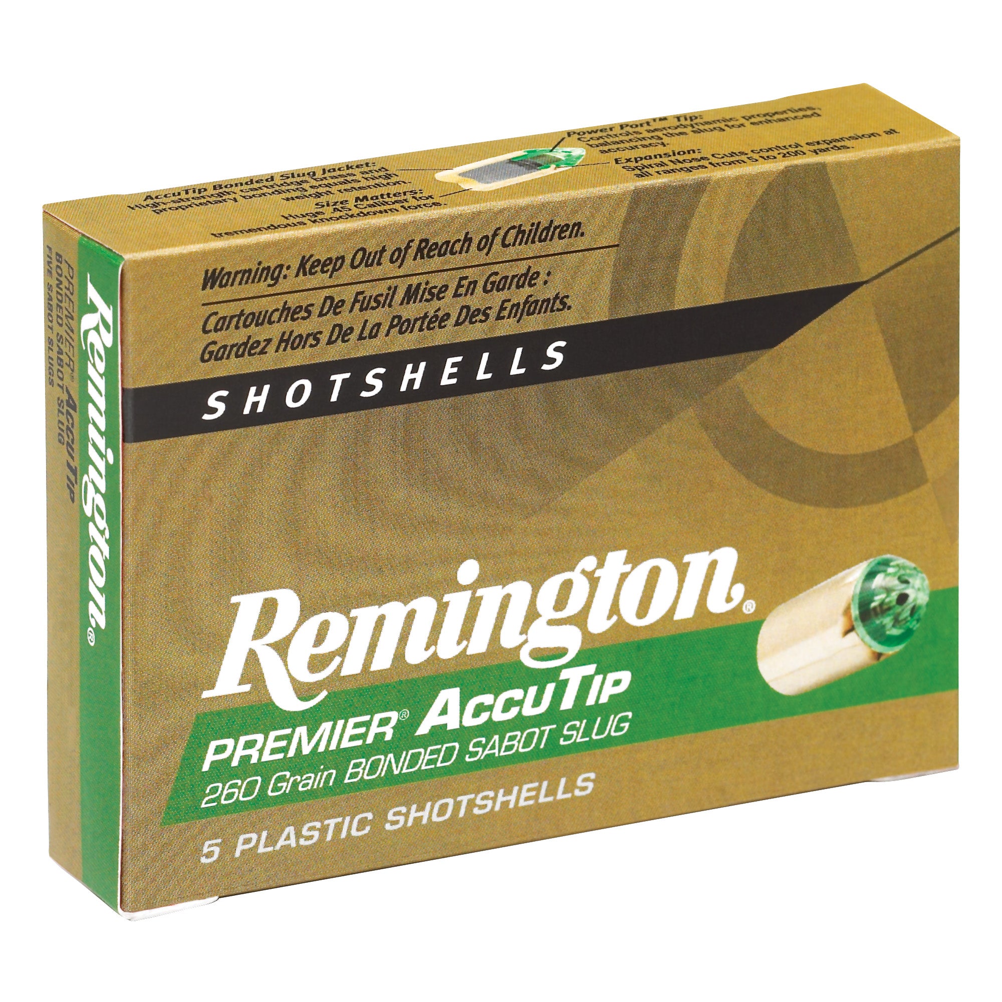 Remington AccuTip 20 Gauge 3-Inch 260-Grain Sabot Slug - Pack of 5