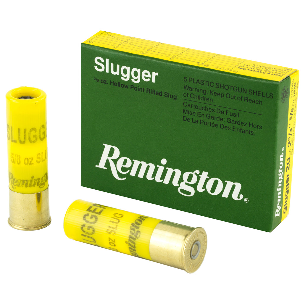 Remington Slugger 20 Gauge Rifled Slug – 3 Inch Magnum, 5/8 Ounce, 1760 fps, 5 Rounds per Box