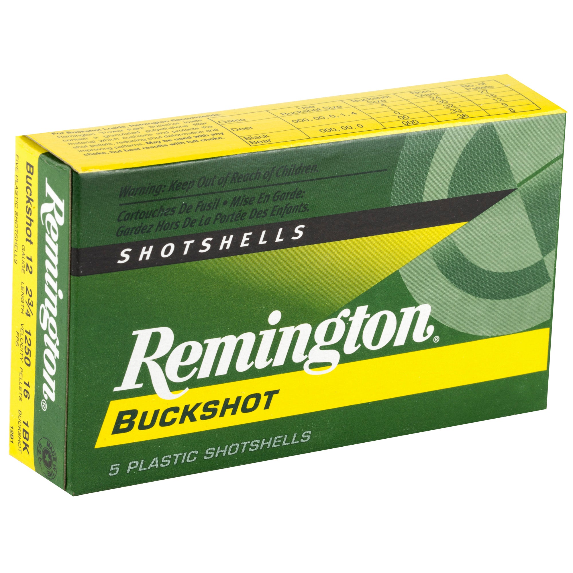 Remington Express 12 Gauge 2.75-Inch 1 Buckshot - 5 Rounds per Box
