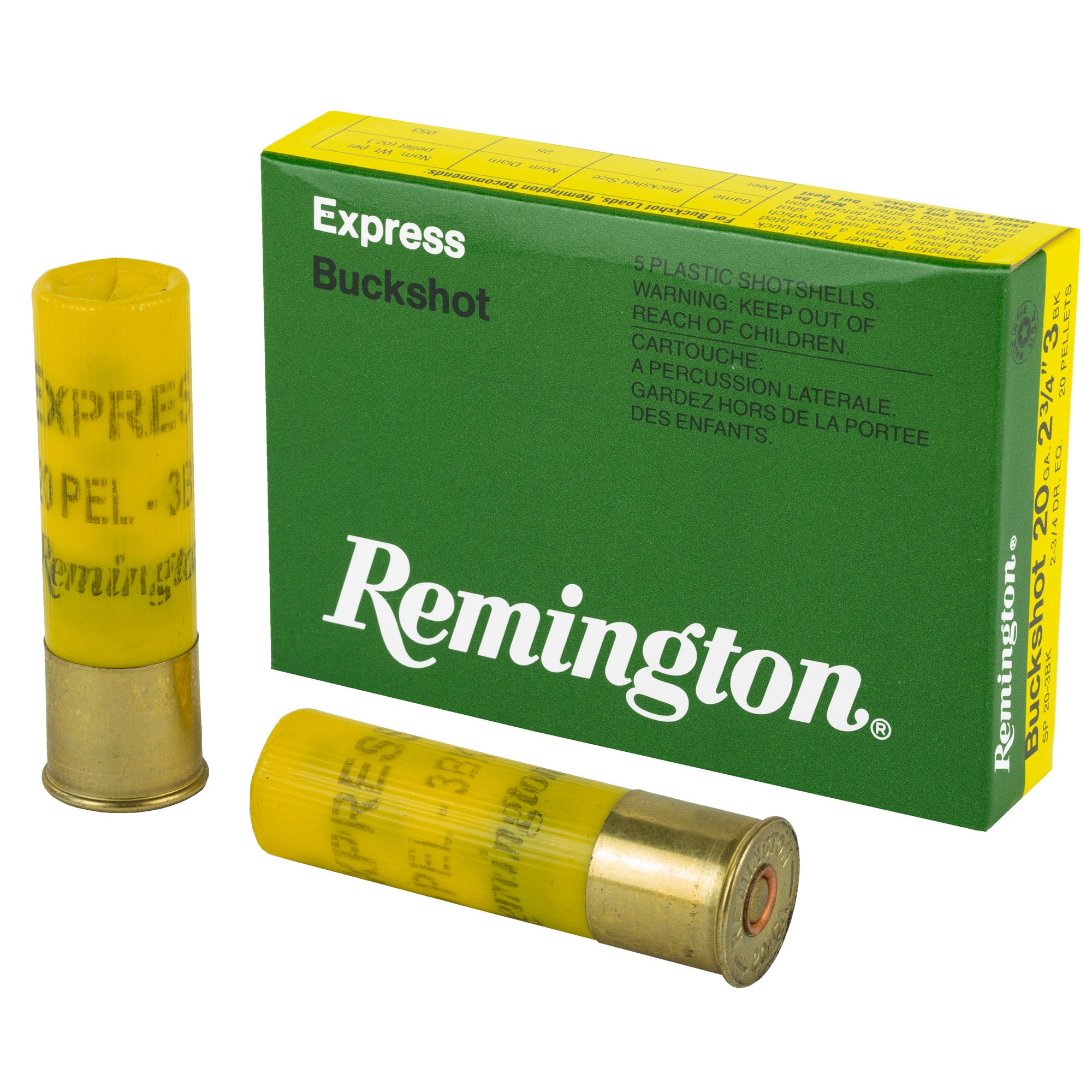 Remington Express 20 Gauge 2.75-inch 3 Buckshot - 5 Rounds per Box, 250 per Case